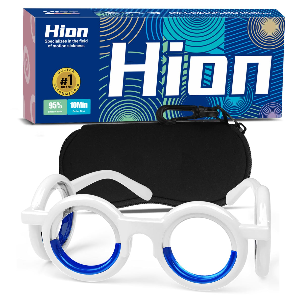 Gafas Hion para mareo frontal, alivio en viajes