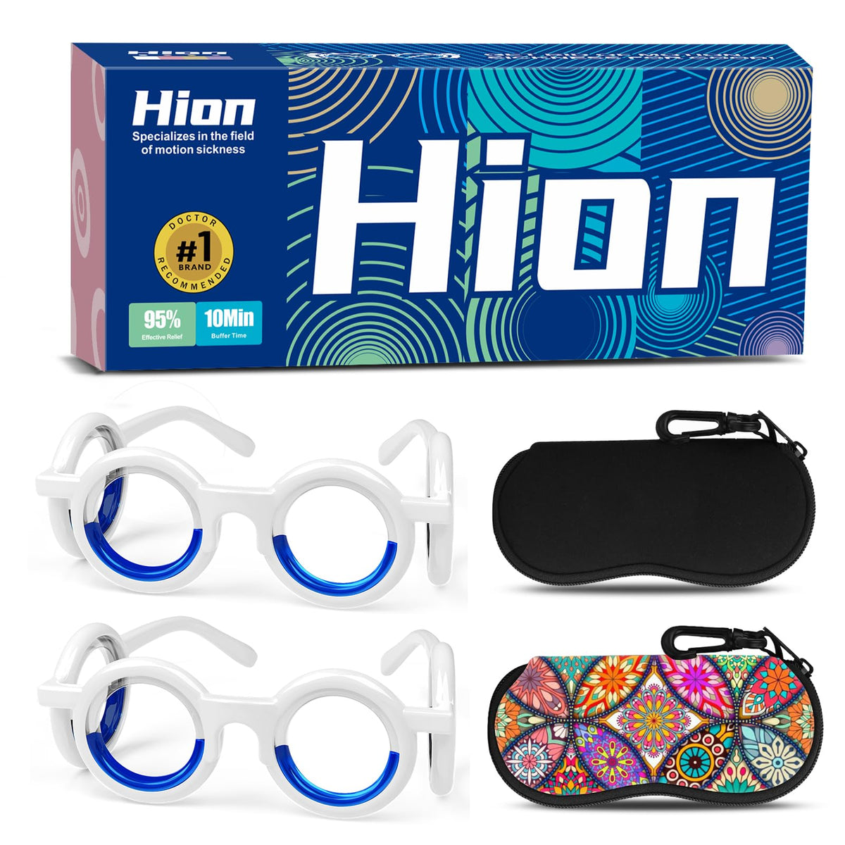 Gafas Hion anti mareo para coche, experiencia estable durante trayectos.