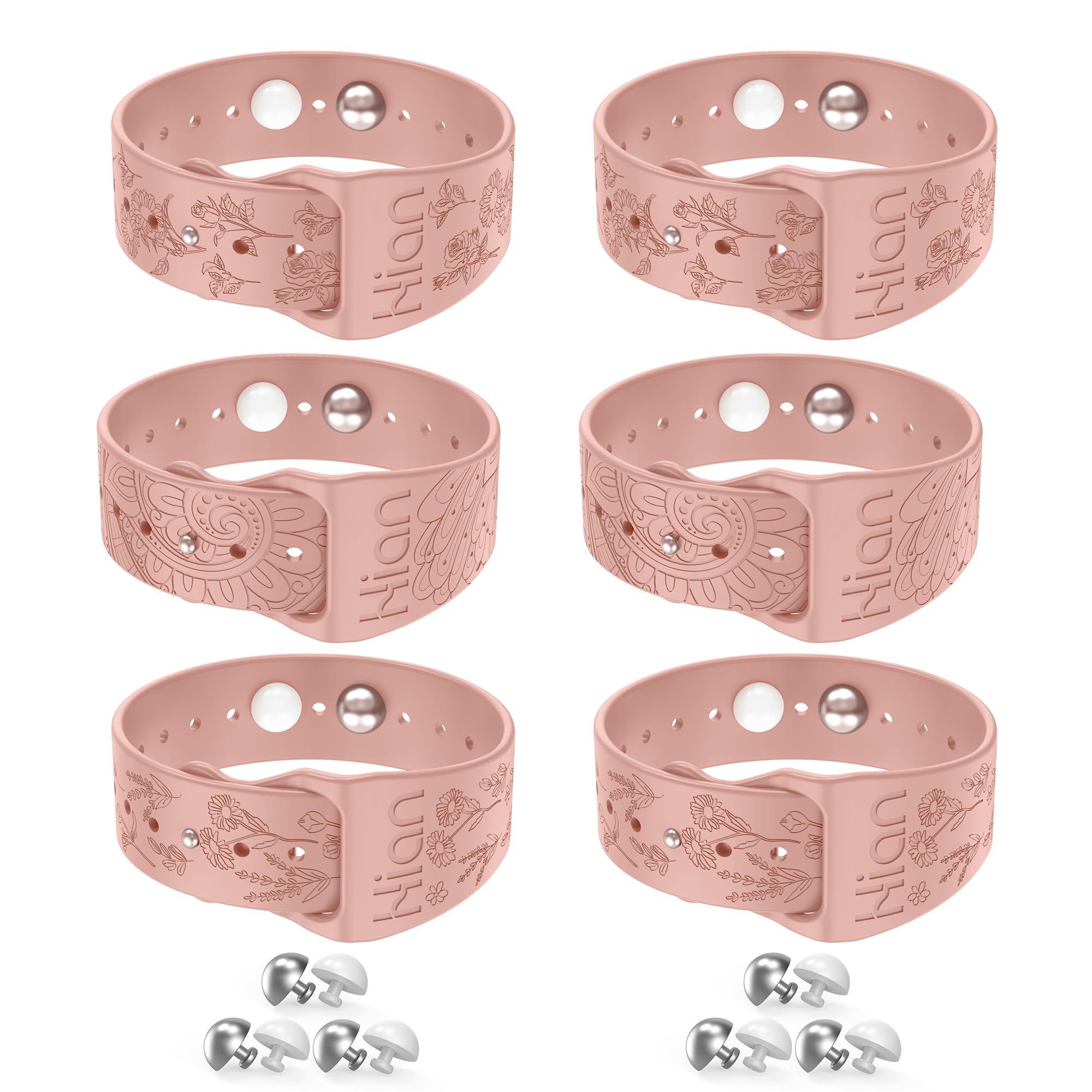Pulseras Hion cinetosis rosa en estuche, ideal para viajes sin mareos.