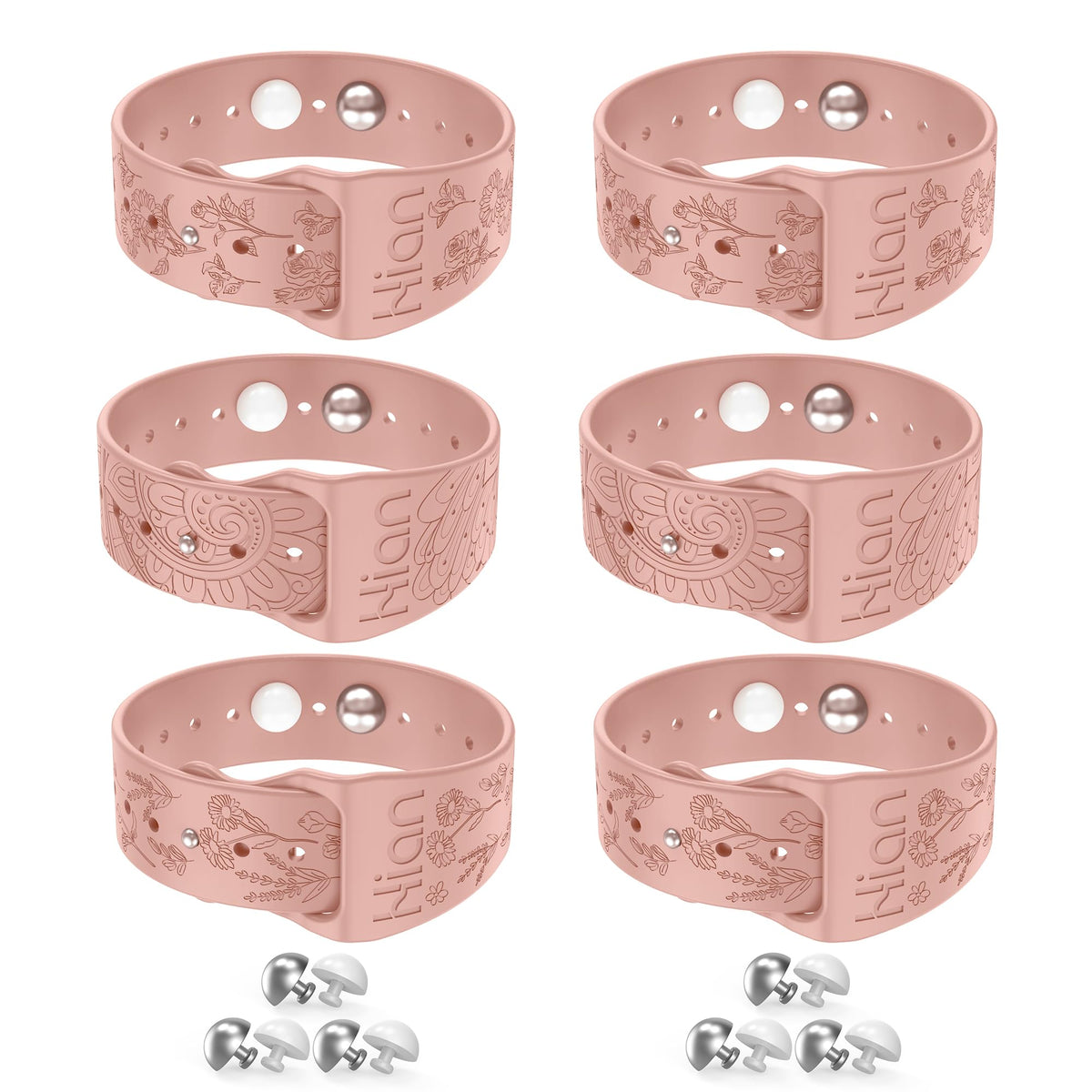 Pulseras Hion cinetosis rosa en estuche, ideal para viajes sin mareos.