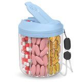 Hionxmga dispensador de pastillas con 7 compartimentos para organizar suplementos en casa o viaje.