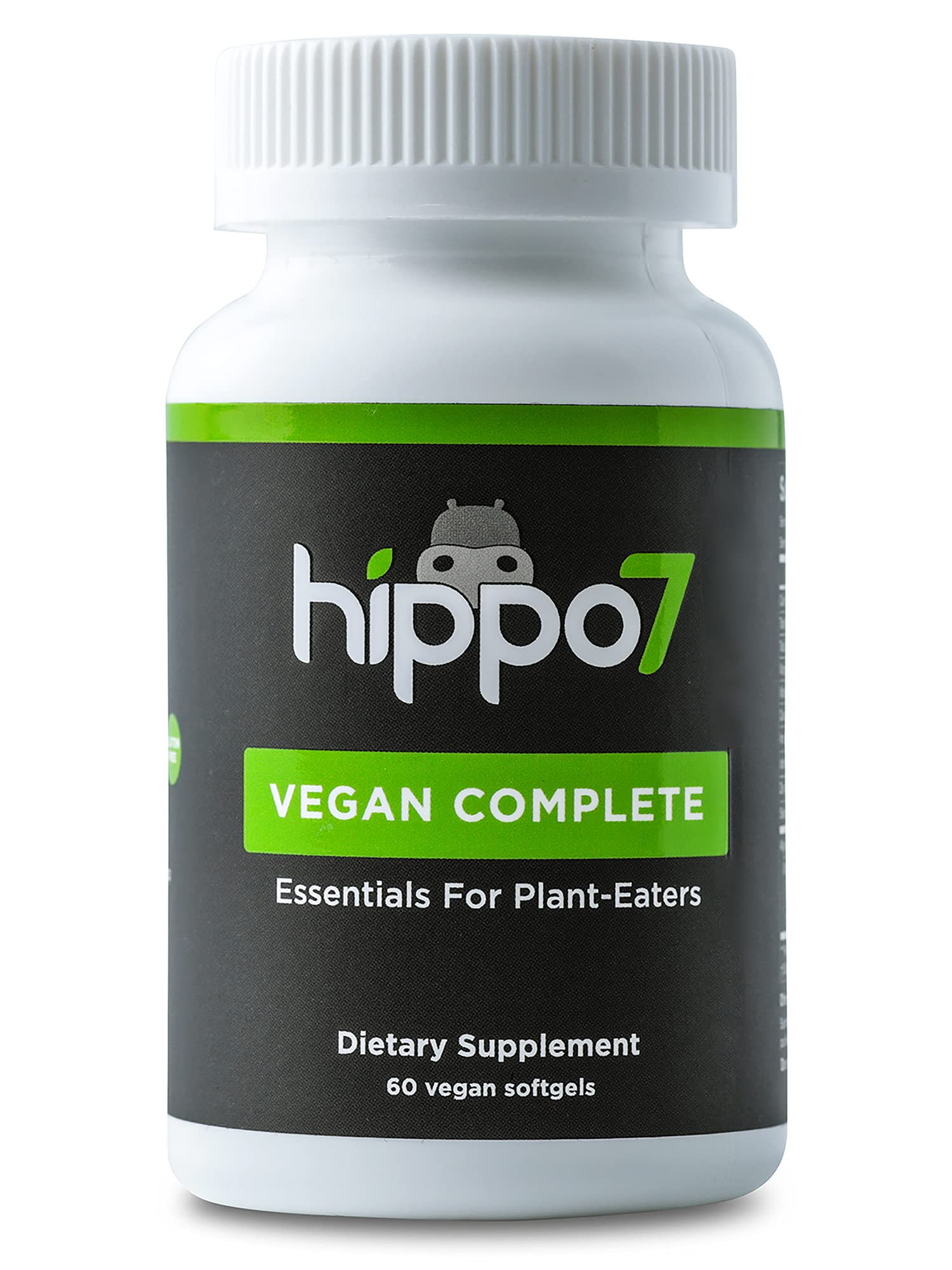 Hippo7 multivitamínico vegano en botella de 60 cápsulas para uso diario
