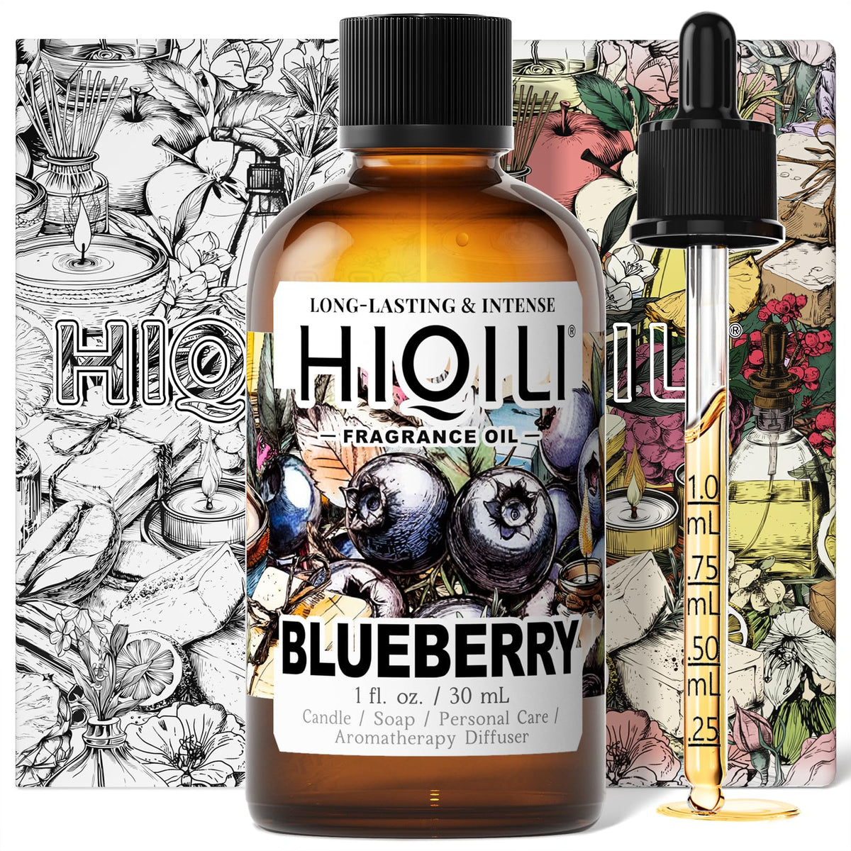 HIQILI aceite de fragancia arándano en frasco para velas, aroma fresco