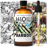 HIQILI aceite de bambú en frasco, ideal para difusor y ambientación calmante.