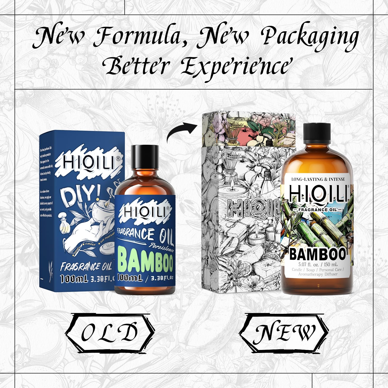 HIQILI aceite de bambú, mezcla para ceras y velas.