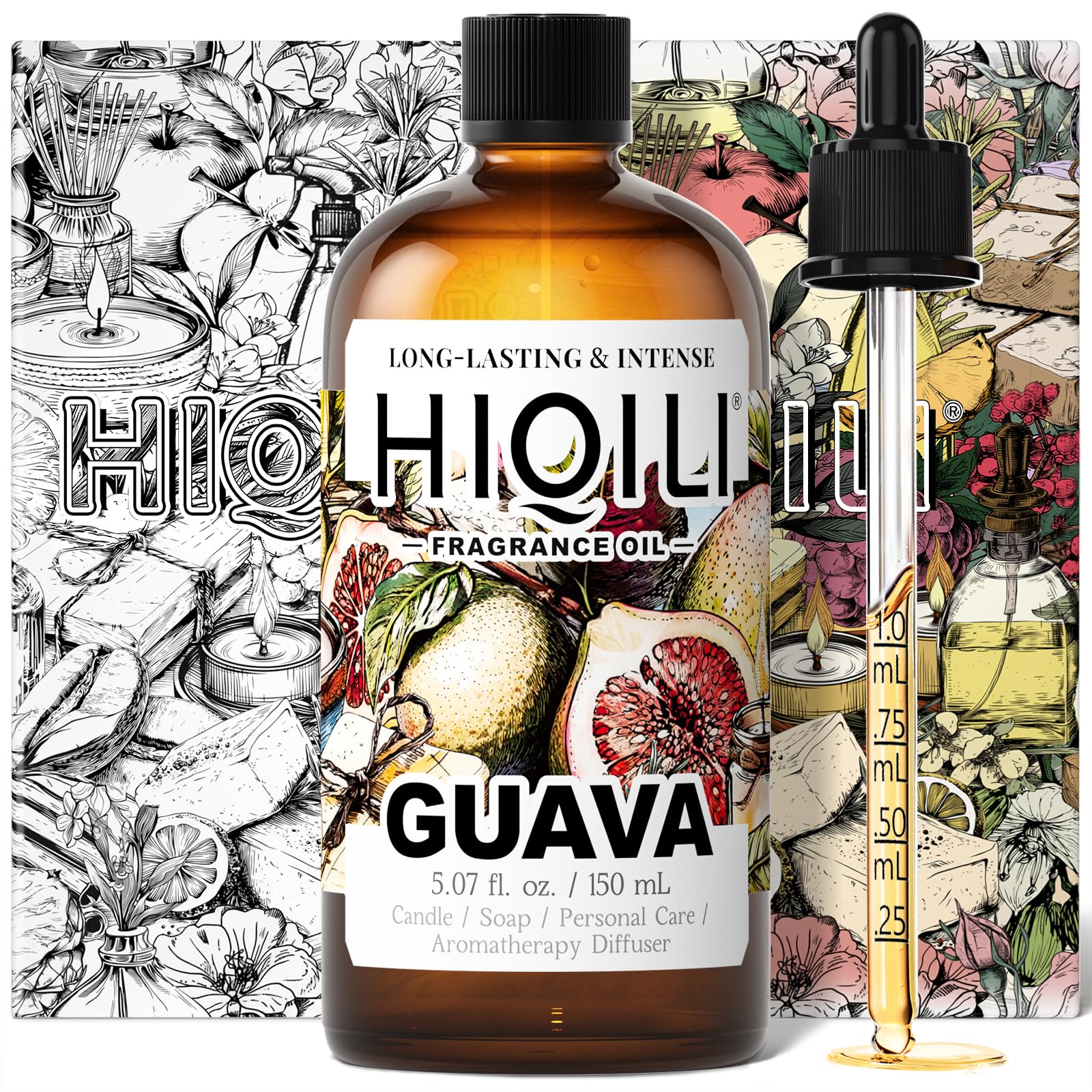 HIQILI botella de aceite fragancia guayaba para velas, aroma duradero
