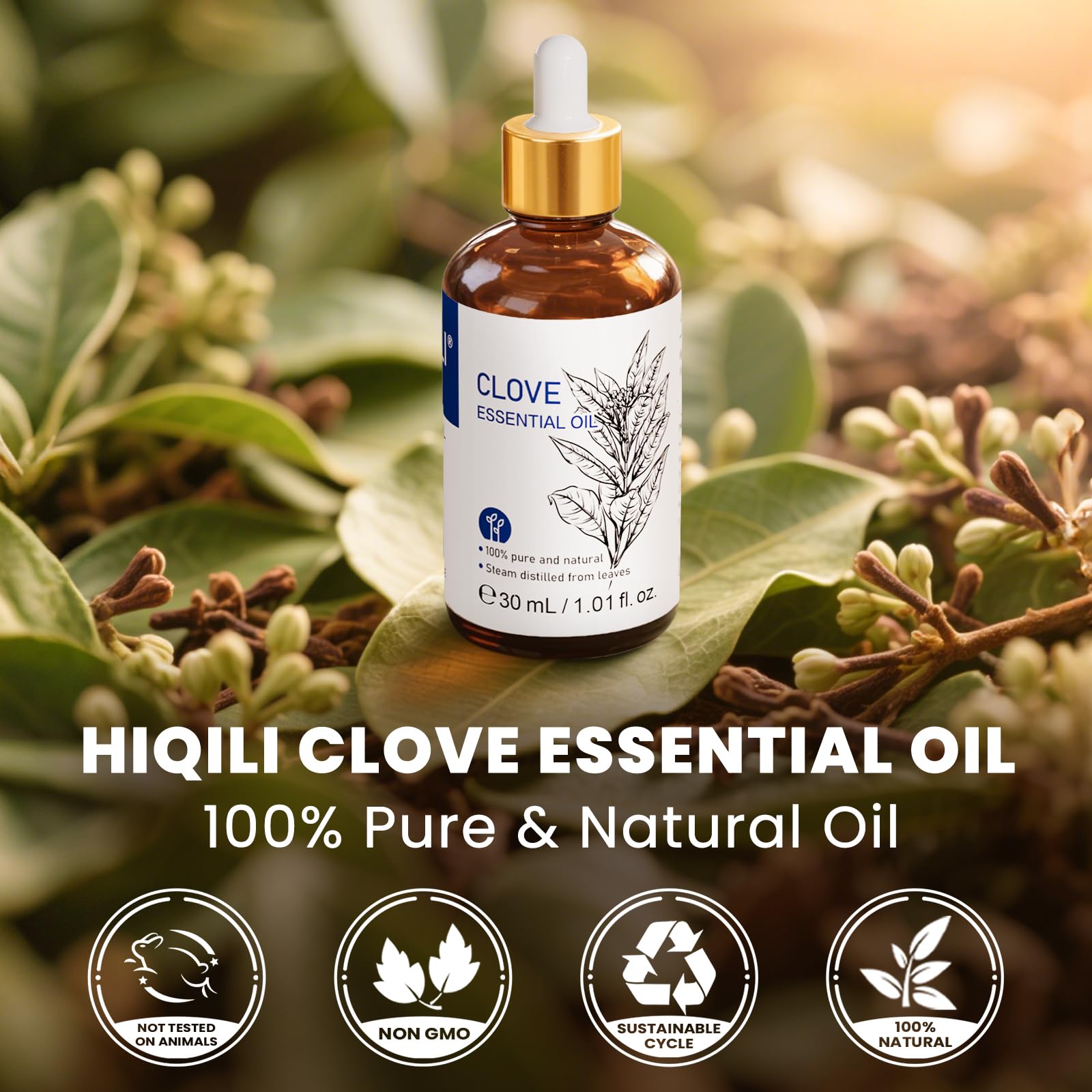 HIQILI Aceite de clavo para aromaterapia con difusor: aroma calmante para el hogar.