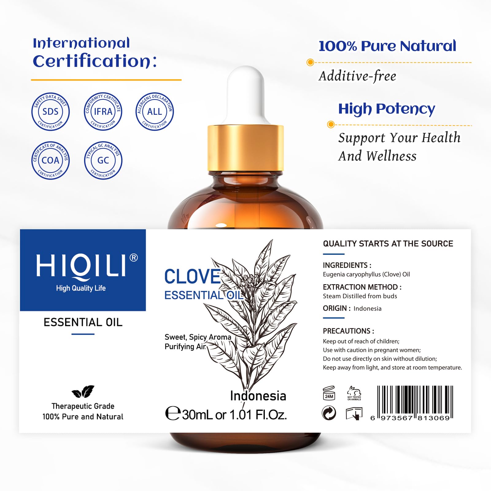 HIQILI Aceite de clavo para aromaterapia en casa: opción natural para difusor.