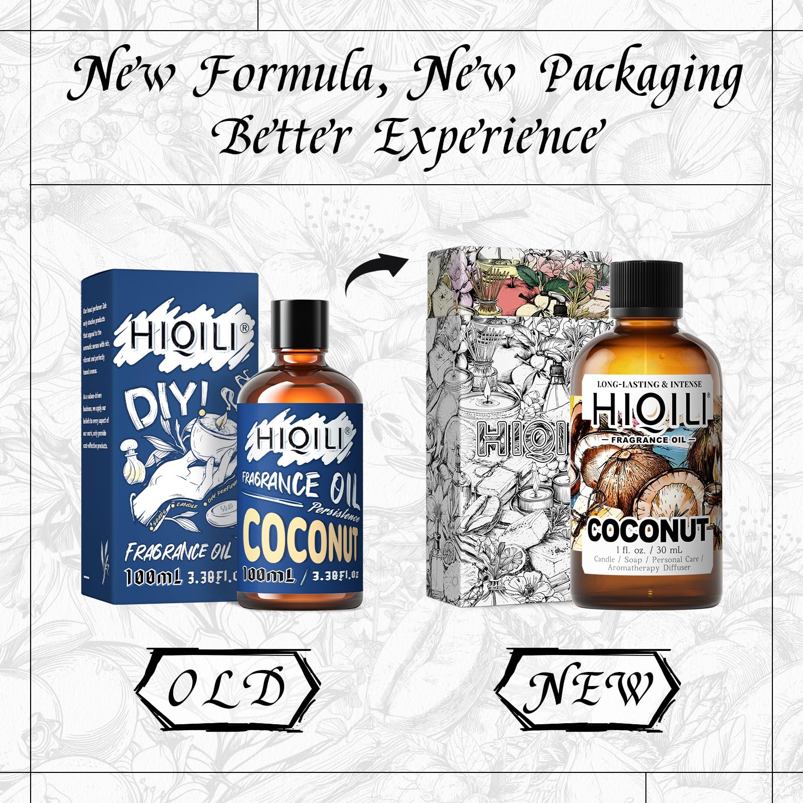HIQILI aceite de coco para perfume; mezcla agradable para fragancias femeninas.