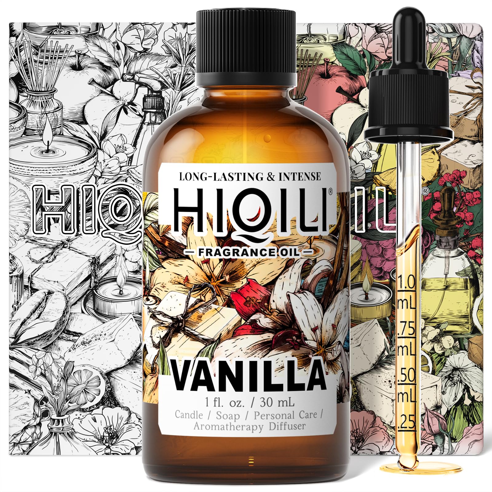 HIQILI aceite esencia vainilla en botella, aroma suave para fragancias caseras