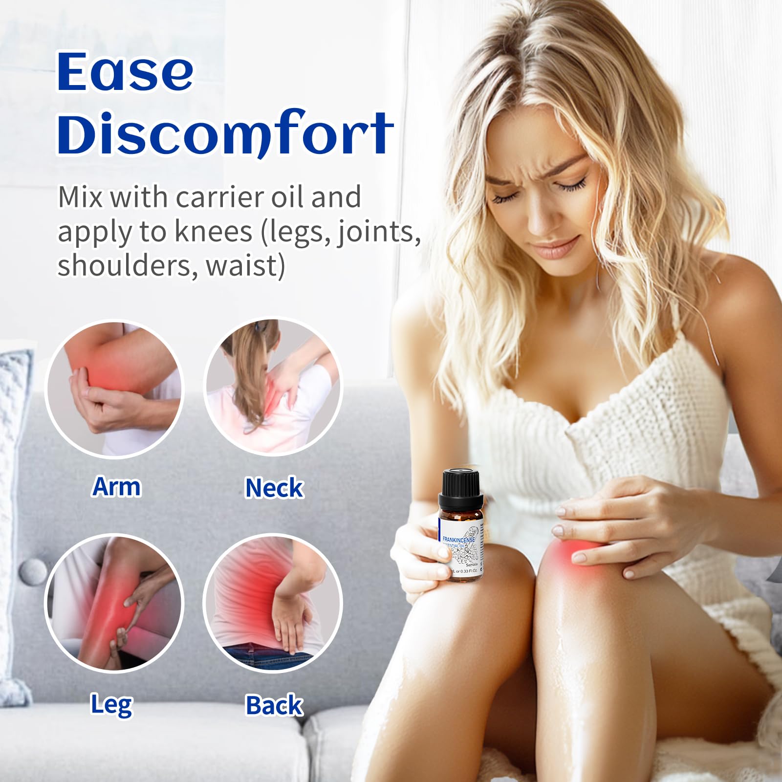 HIQILI aceite esencial de incienso, gota visible para masajes suaves