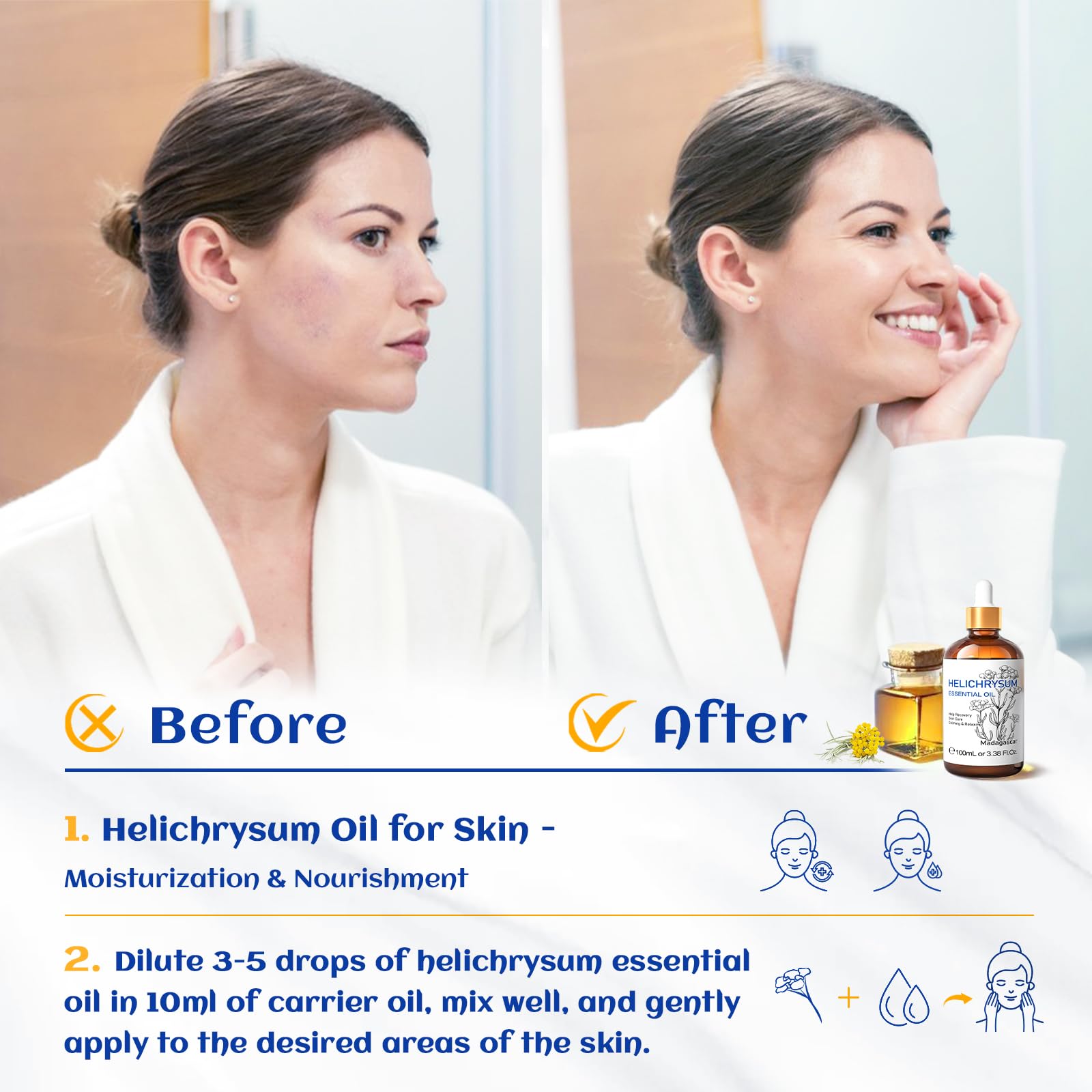Difusor HIQILI Helichrysum emite aroma suave y calmante en casa.