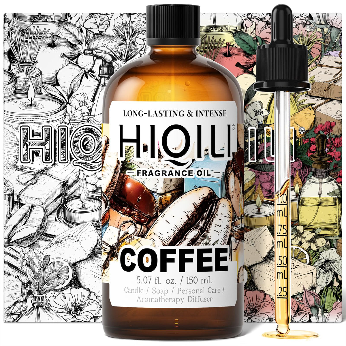 HIQILI fragancia café para difusor, aroma cálido y duradero.