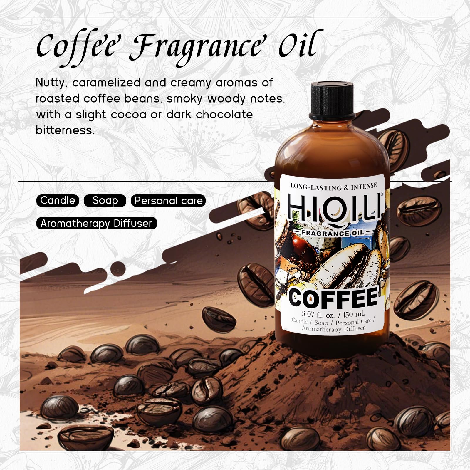 HIQILI fragancia café para humificador, crea ambiente acogedor.