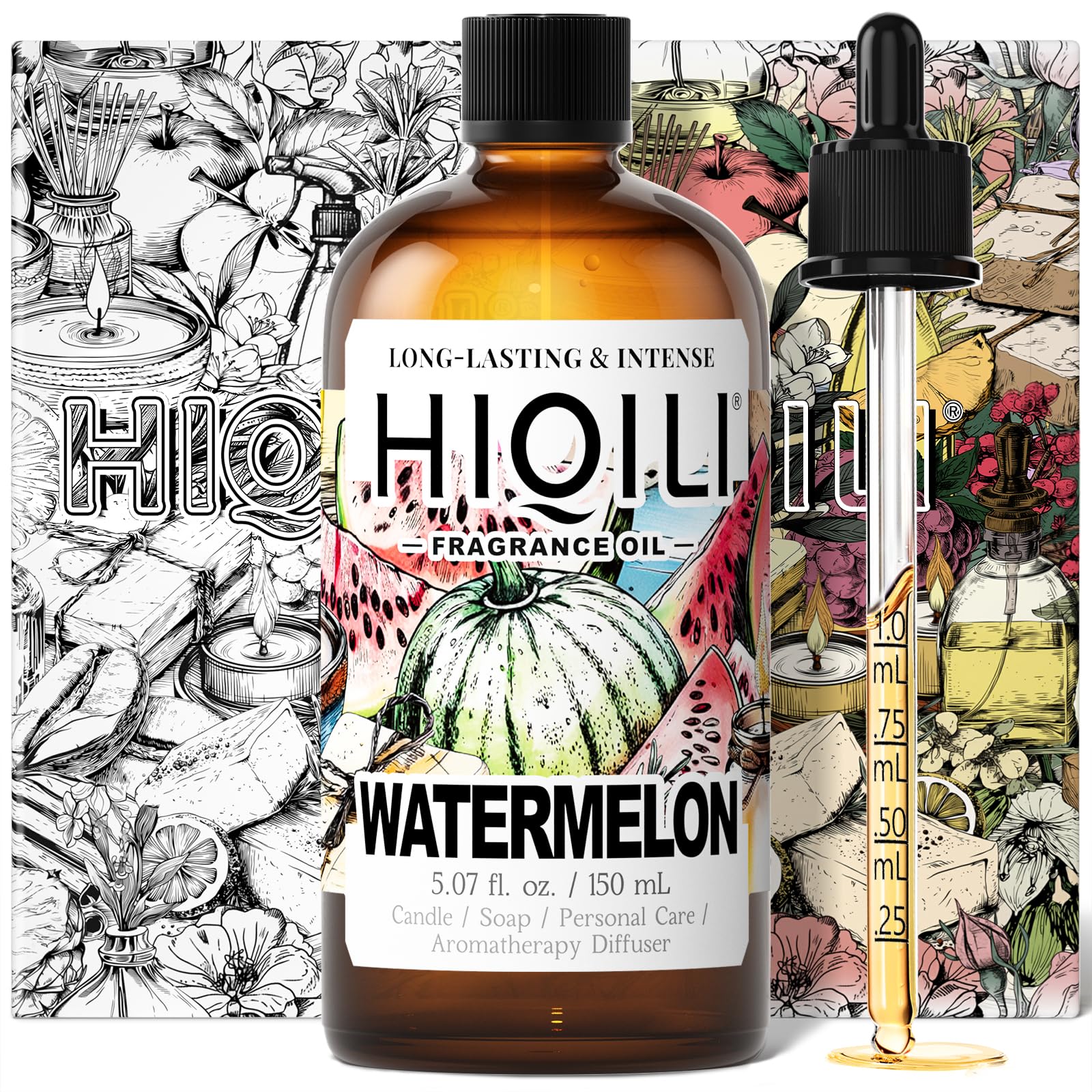HIQILI frasco de fragancia sandía para velas y jabones, aroma tentador