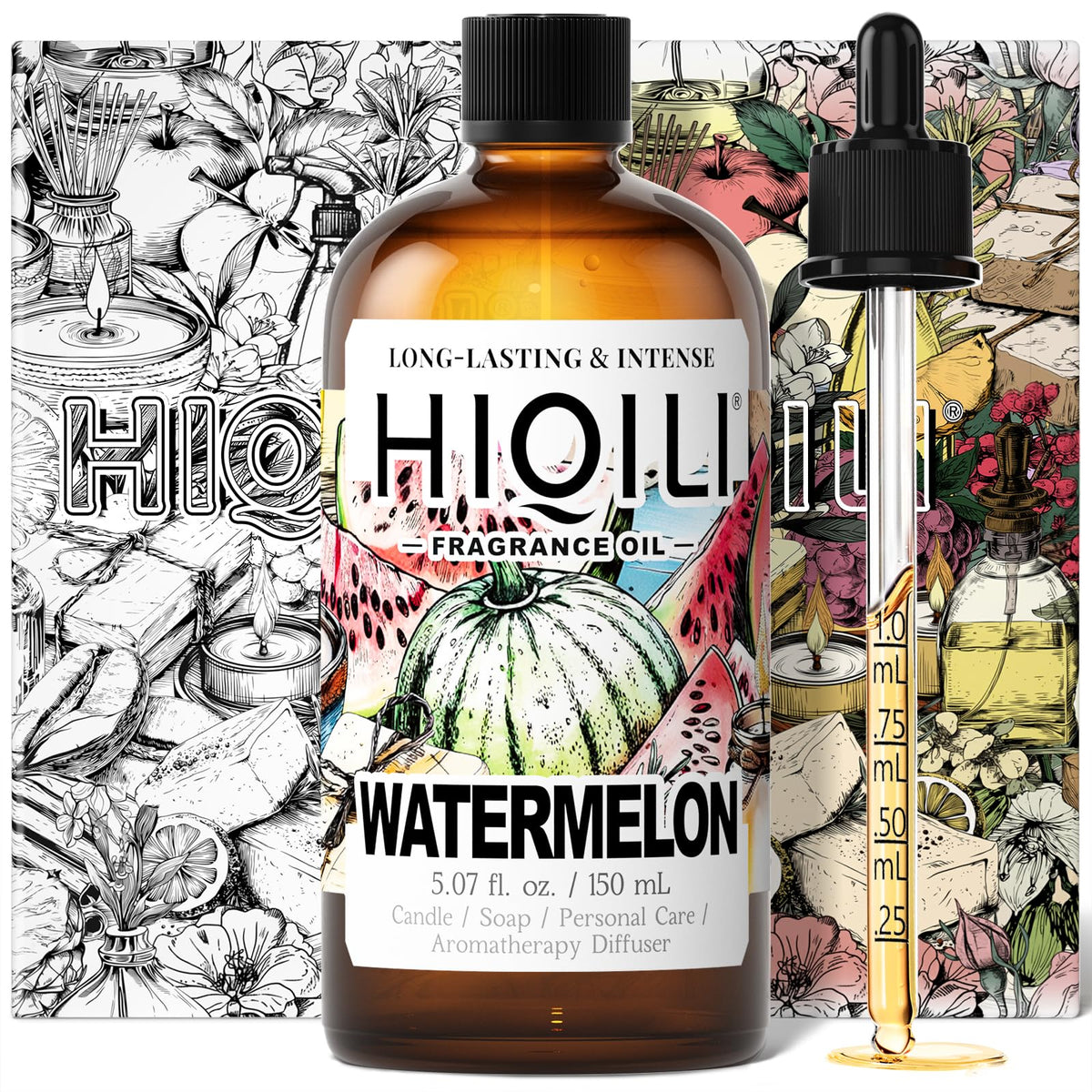 HIQILI frasco de fragancia sandía para velas y jabones, aroma tentador
