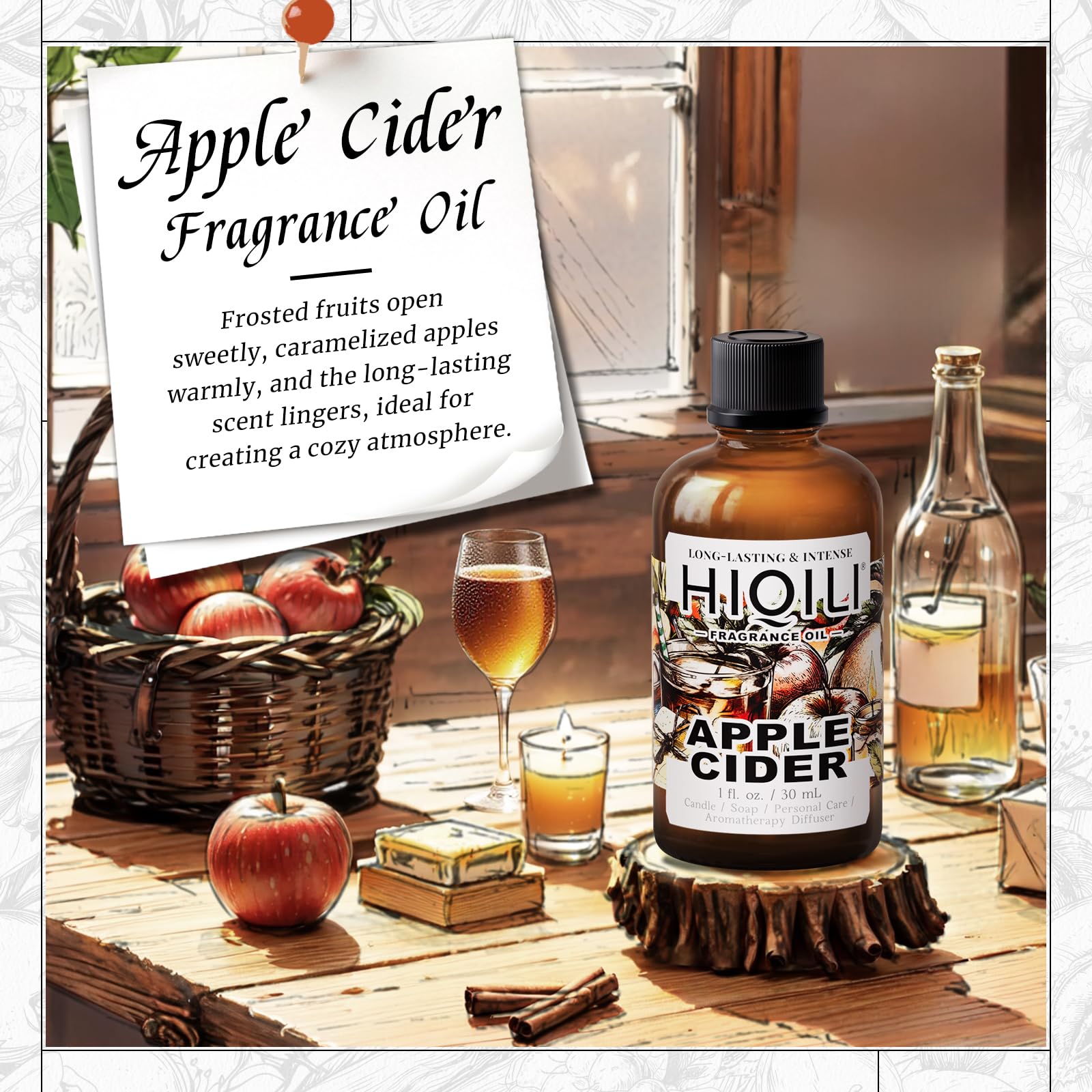 HIQILI fragancia sidra de manzana en difusor para ambiente agradable