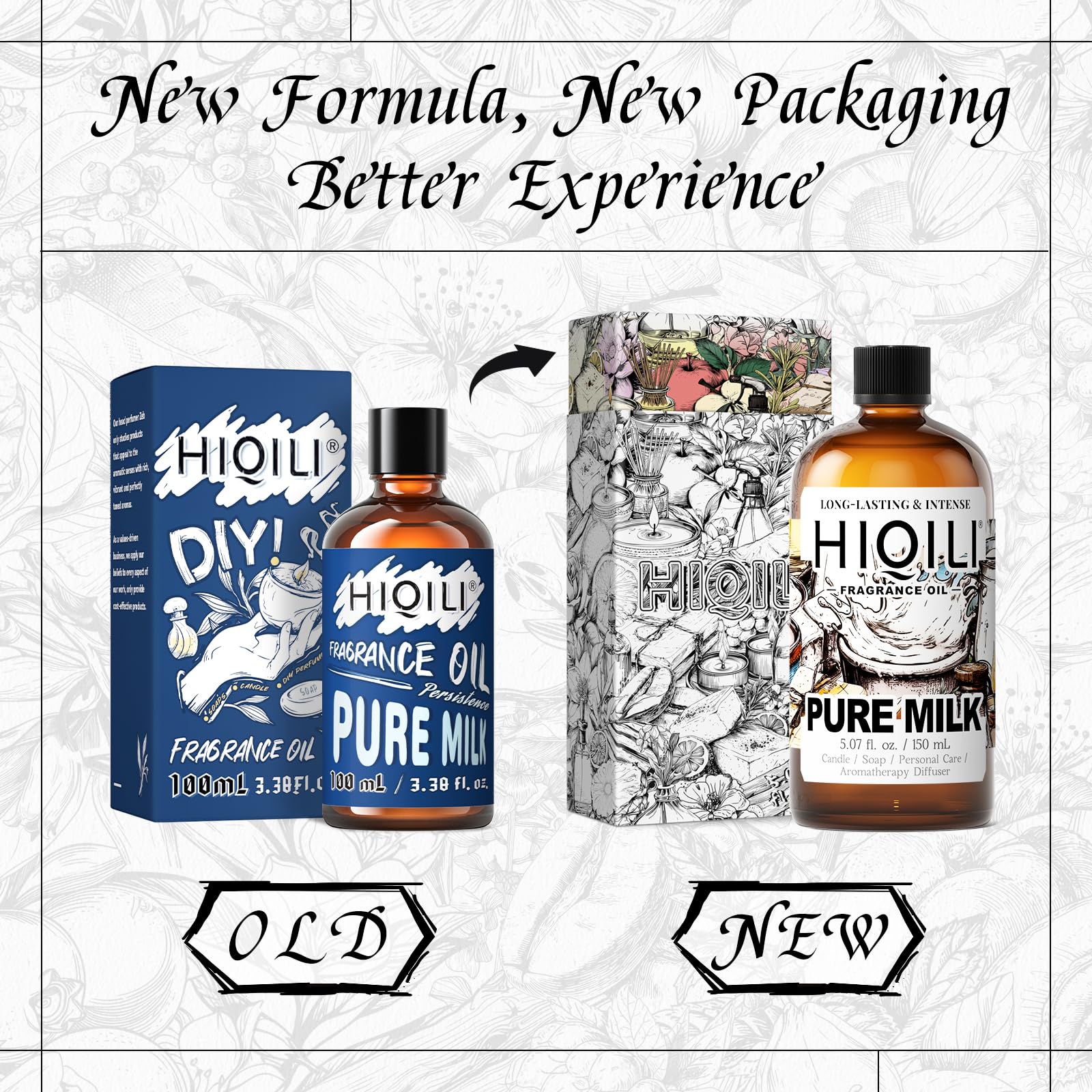 HIQILI aceite fragancia leche pura, vela aromática, perfuma la habitación