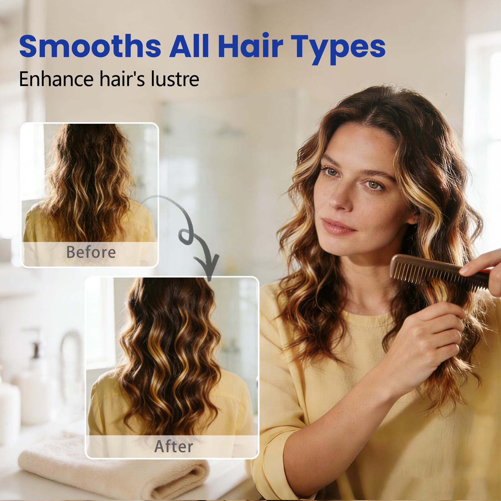 HIQILI aceite de jojoba aplicado en el cabello mejora la manejabilidad.