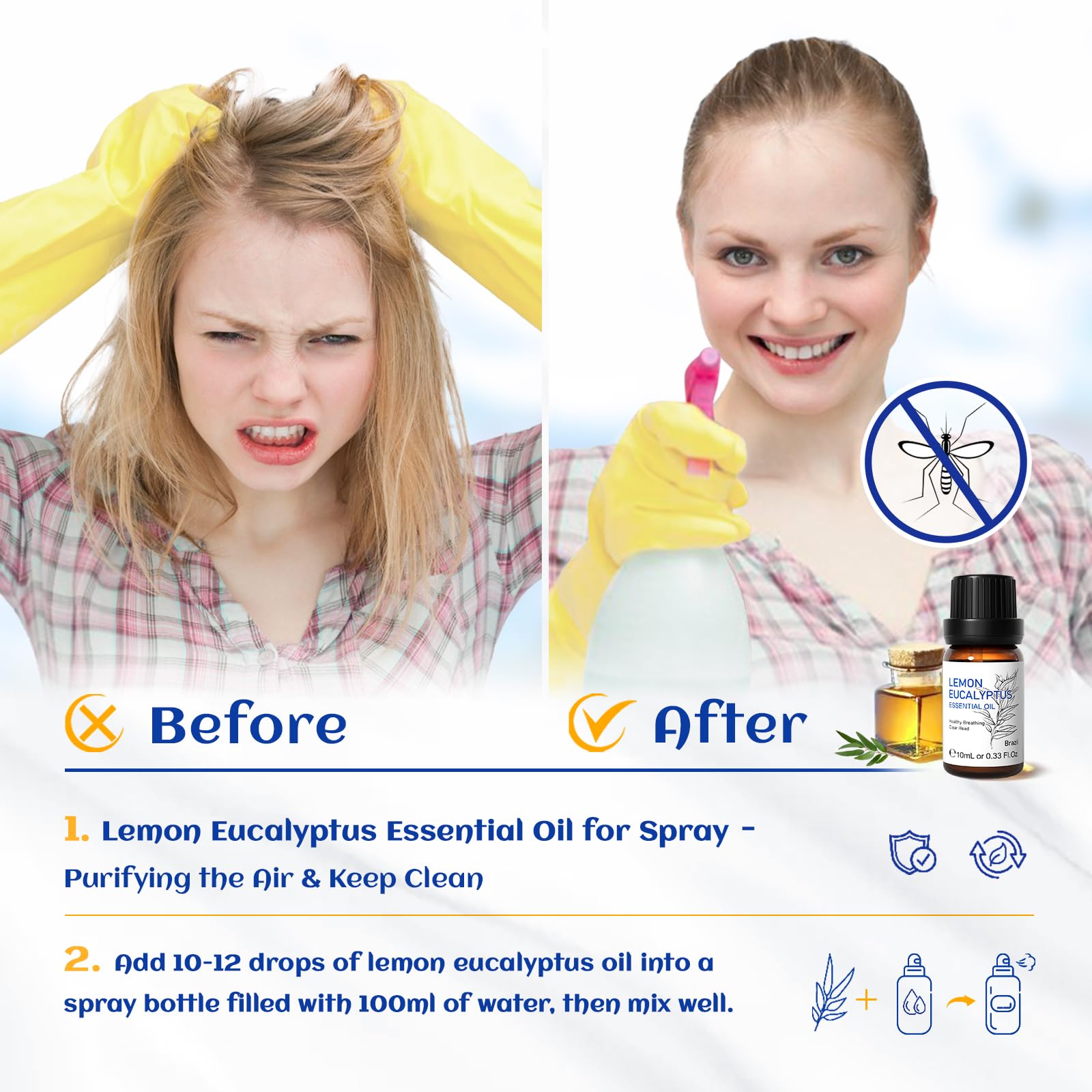 Difusor con HIQILI aceite limon eucalipto para ambiente