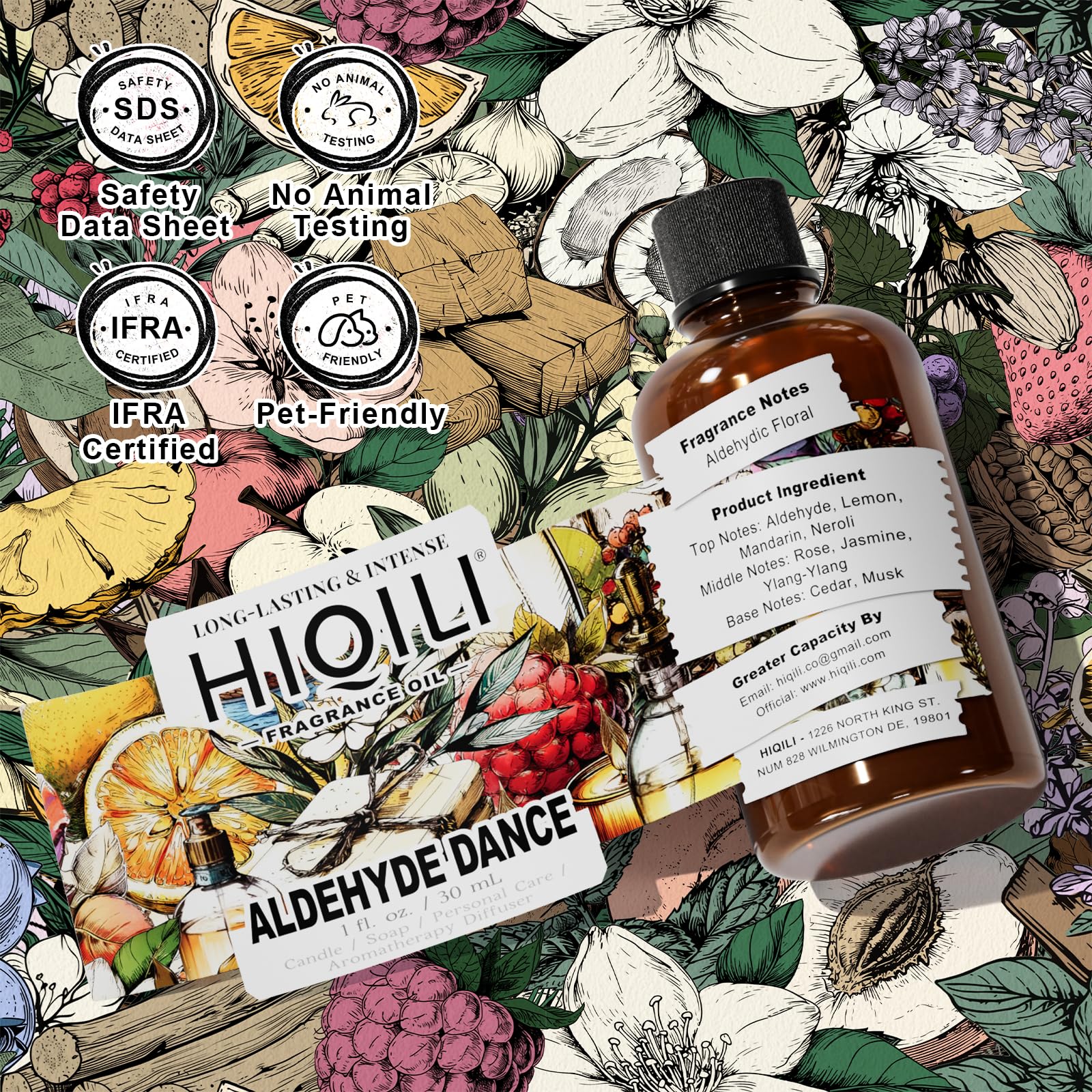 HIQILI Aldehyde Dance: difusor para coche con notas delicadas