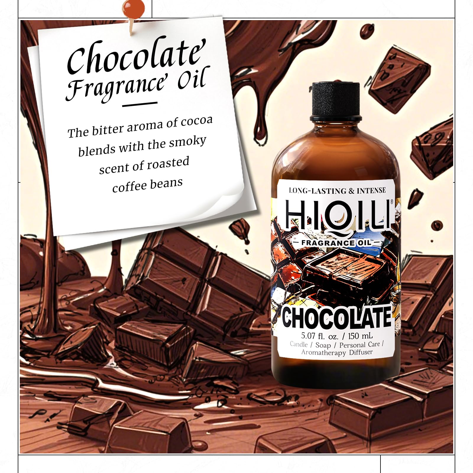 Difusor en casa con HIQILI Chocolate fragancia para una atmósfera cálida y duradera.