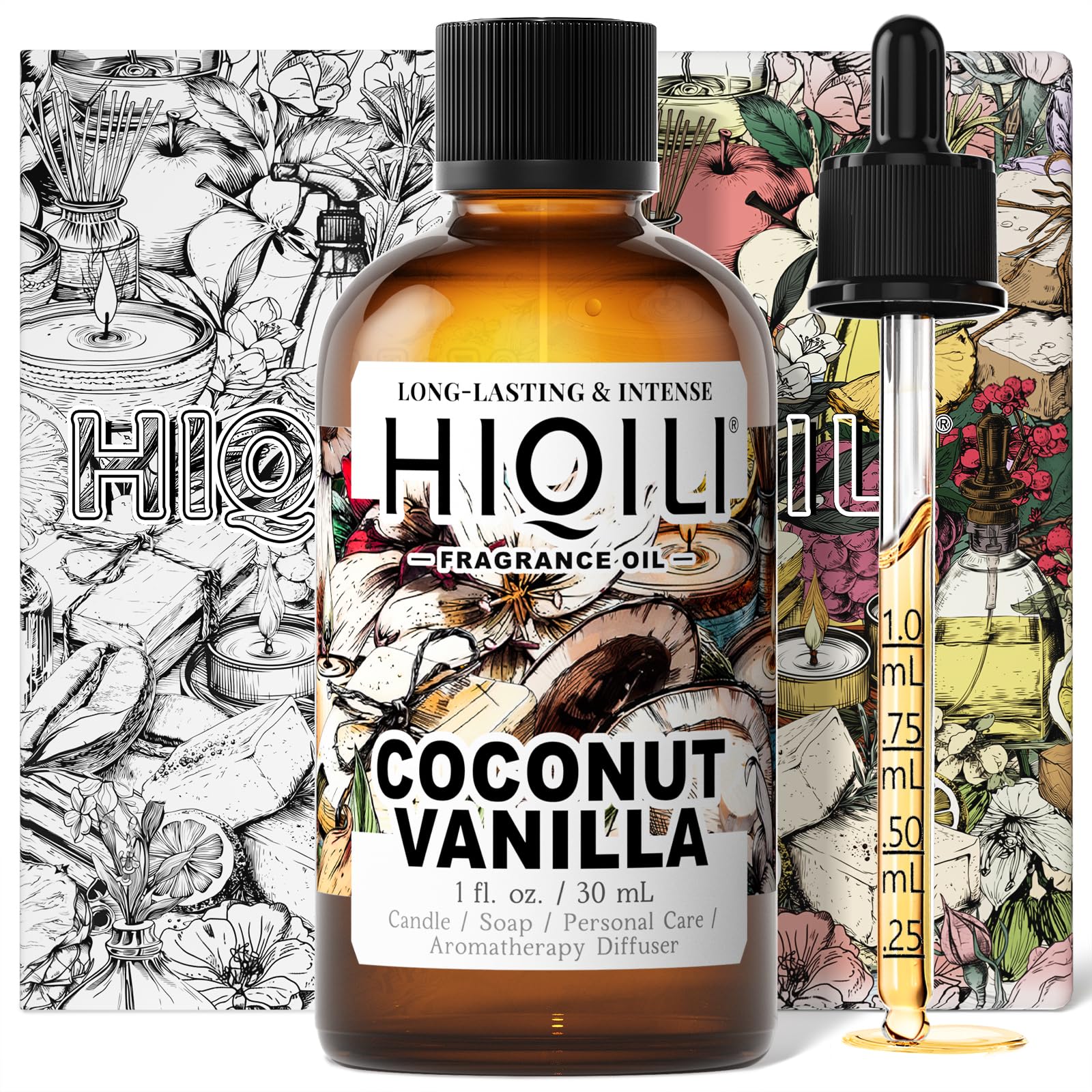 HIQILI Coco Vainilla: fragancia para vela, aroma duradero