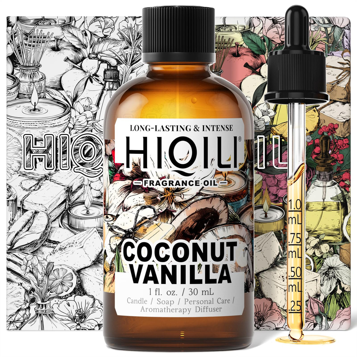 HIQILI Coco Vainilla: fragancia para vela, aroma duradero