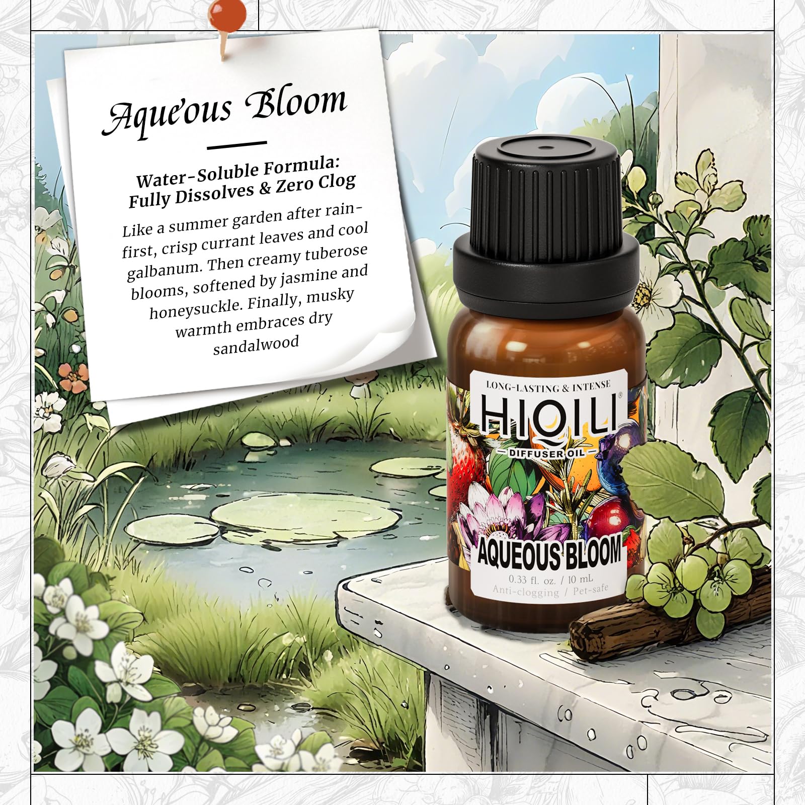 HIQILI aroma floral blanco en difusor, ambiente elegante