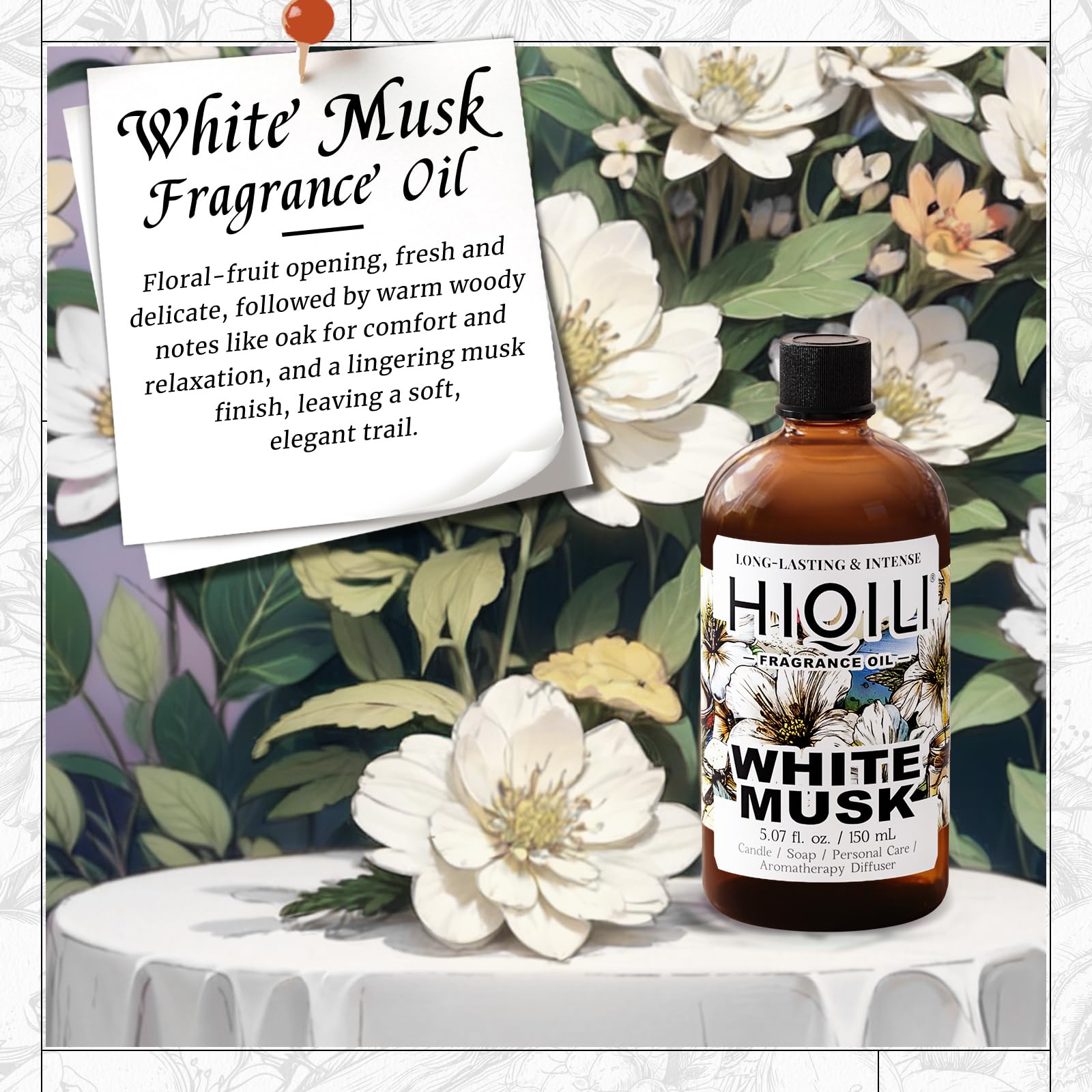 HIQILI Musgo Blanco en difusor para ambiente suave