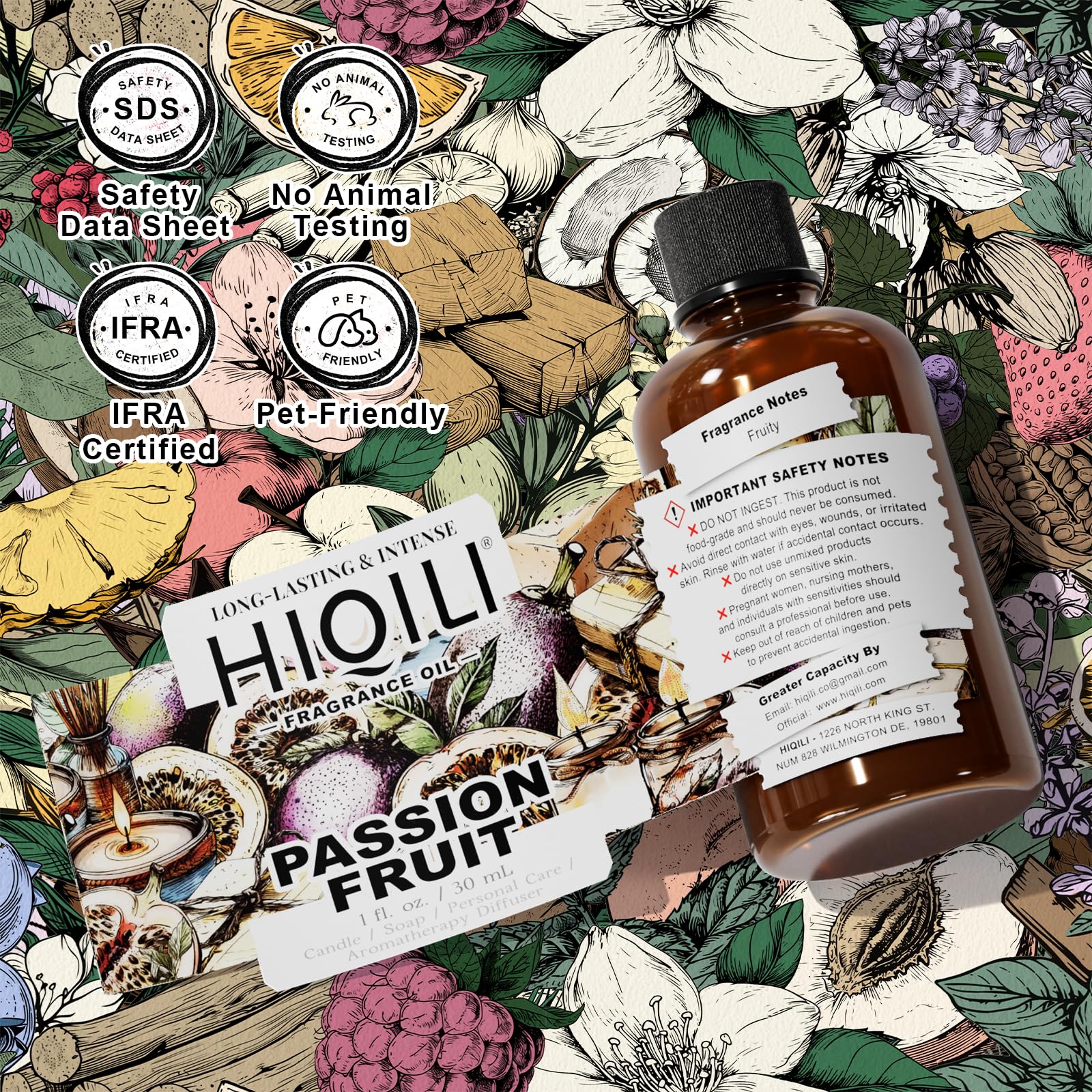 HIQILI fragancia pasion-fruta gotero graduado para medir dosis