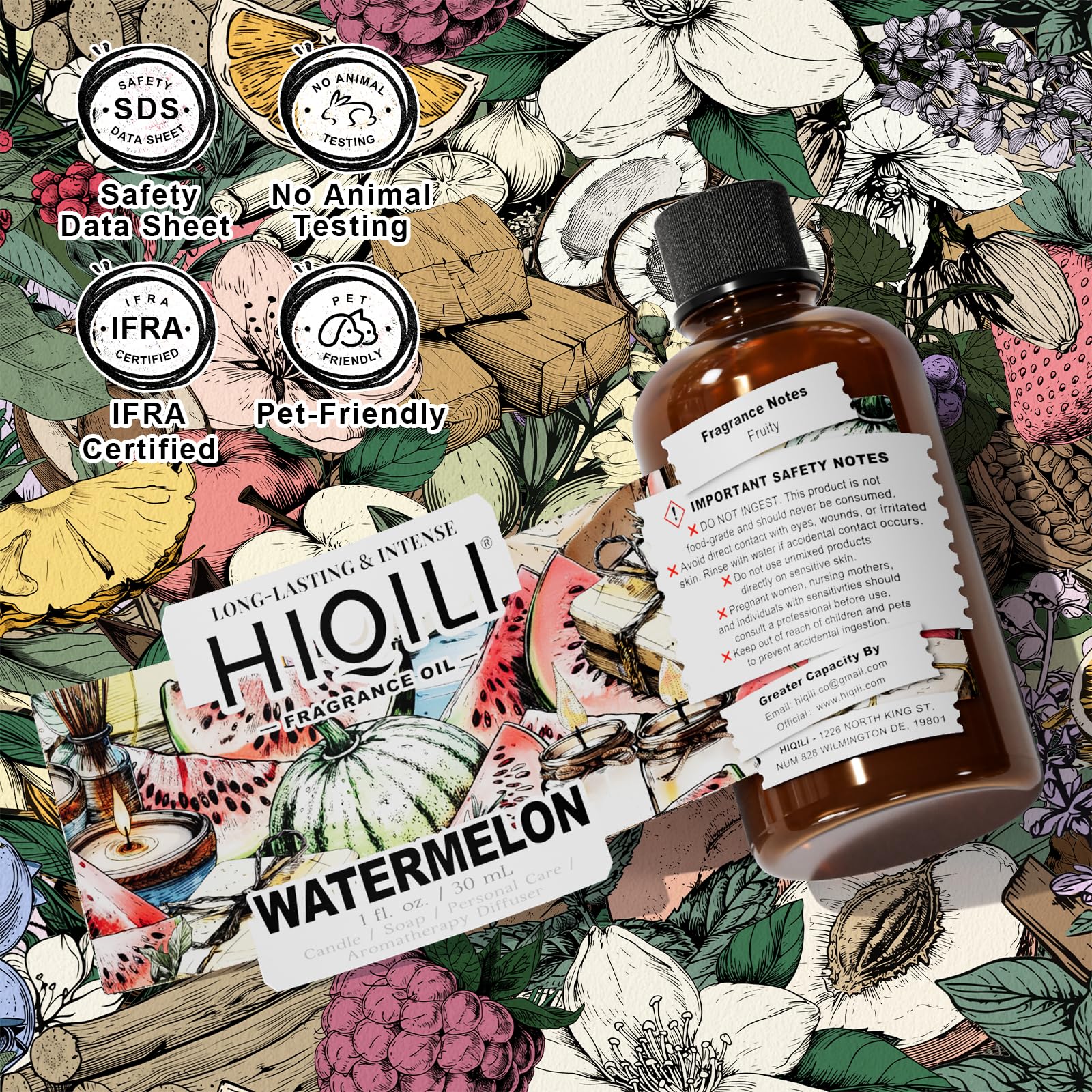 HIQILI Watermelon fragancia, atomizador ambiental para refrescar espacios.