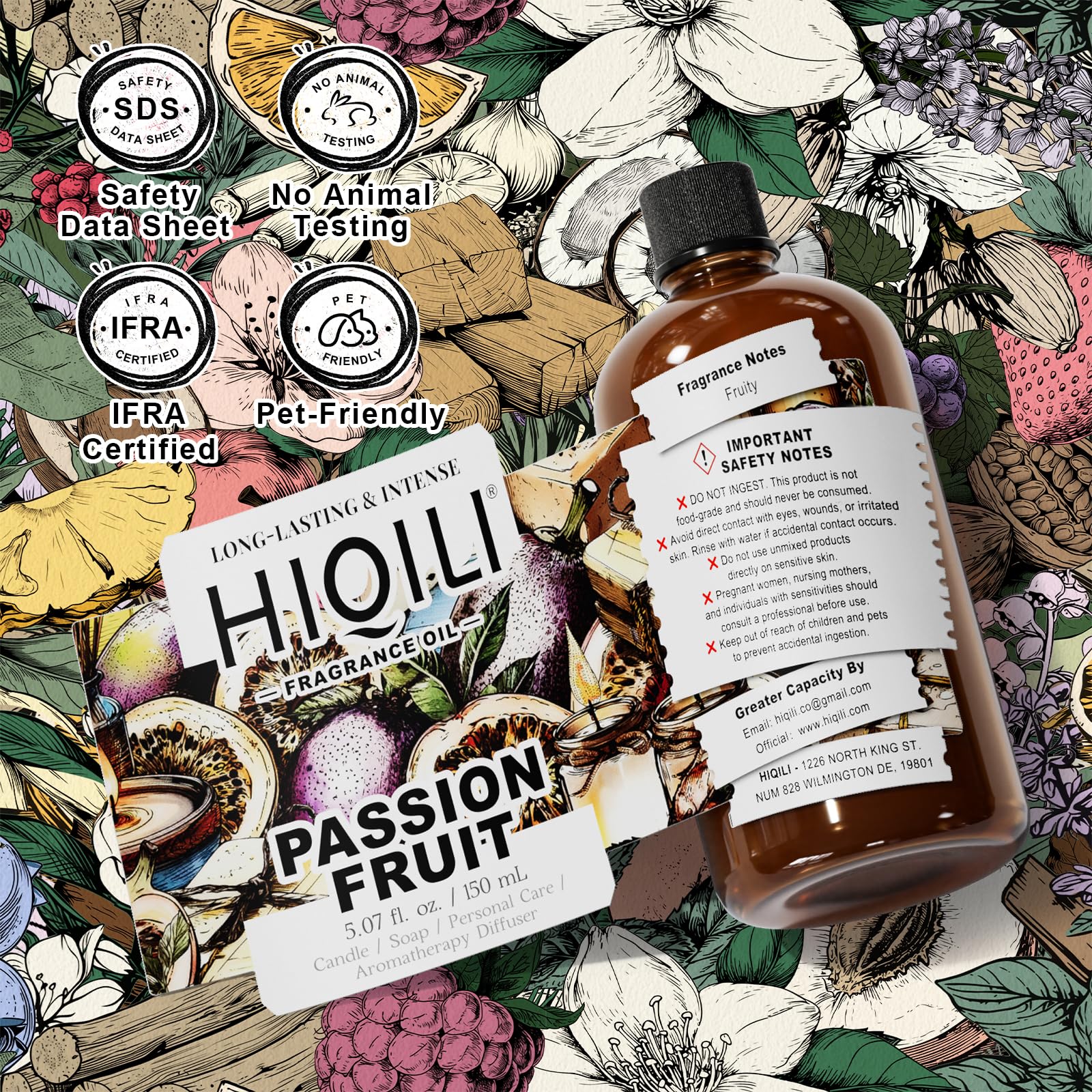 HIQILI Fruta de la Pasión en producto-cuidado-personal, perfuma lociones caseras.