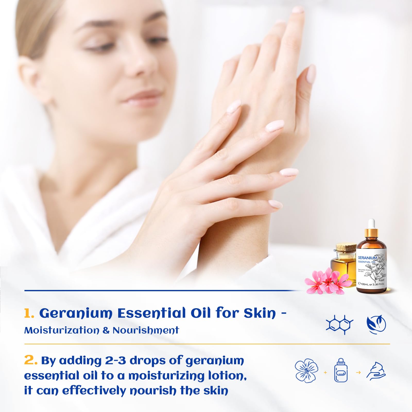 HIQILI Geranio: aceite-cosmetico-hecho-en-casa, ideal para preparaciones caseras.