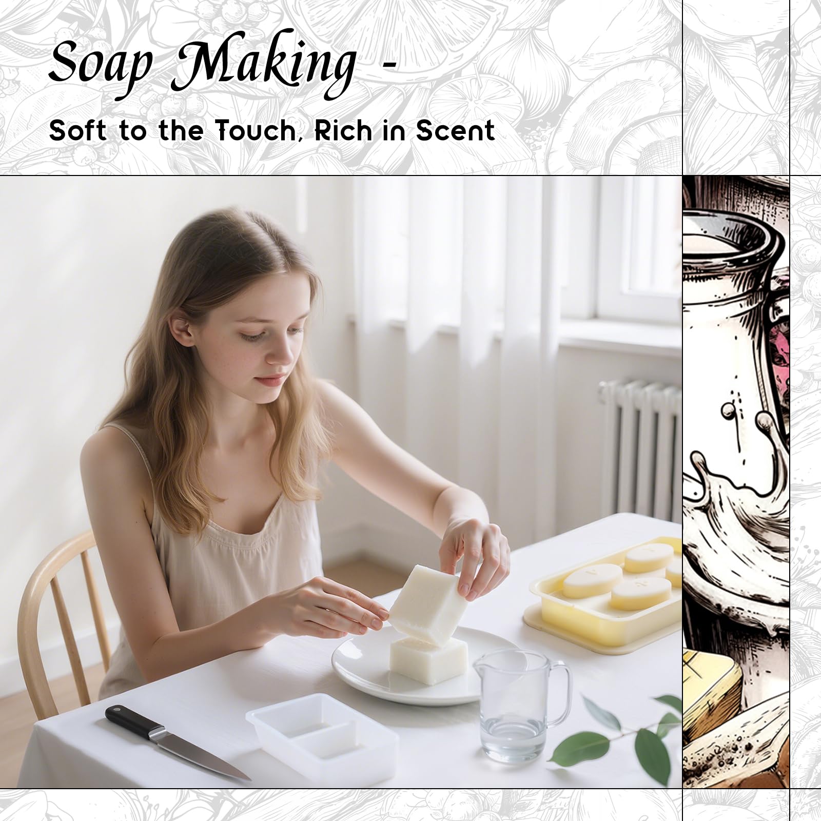 HIQILI Leche Pura, exfoliante de azúcar, aroma envolvente para el cuidado corporal.