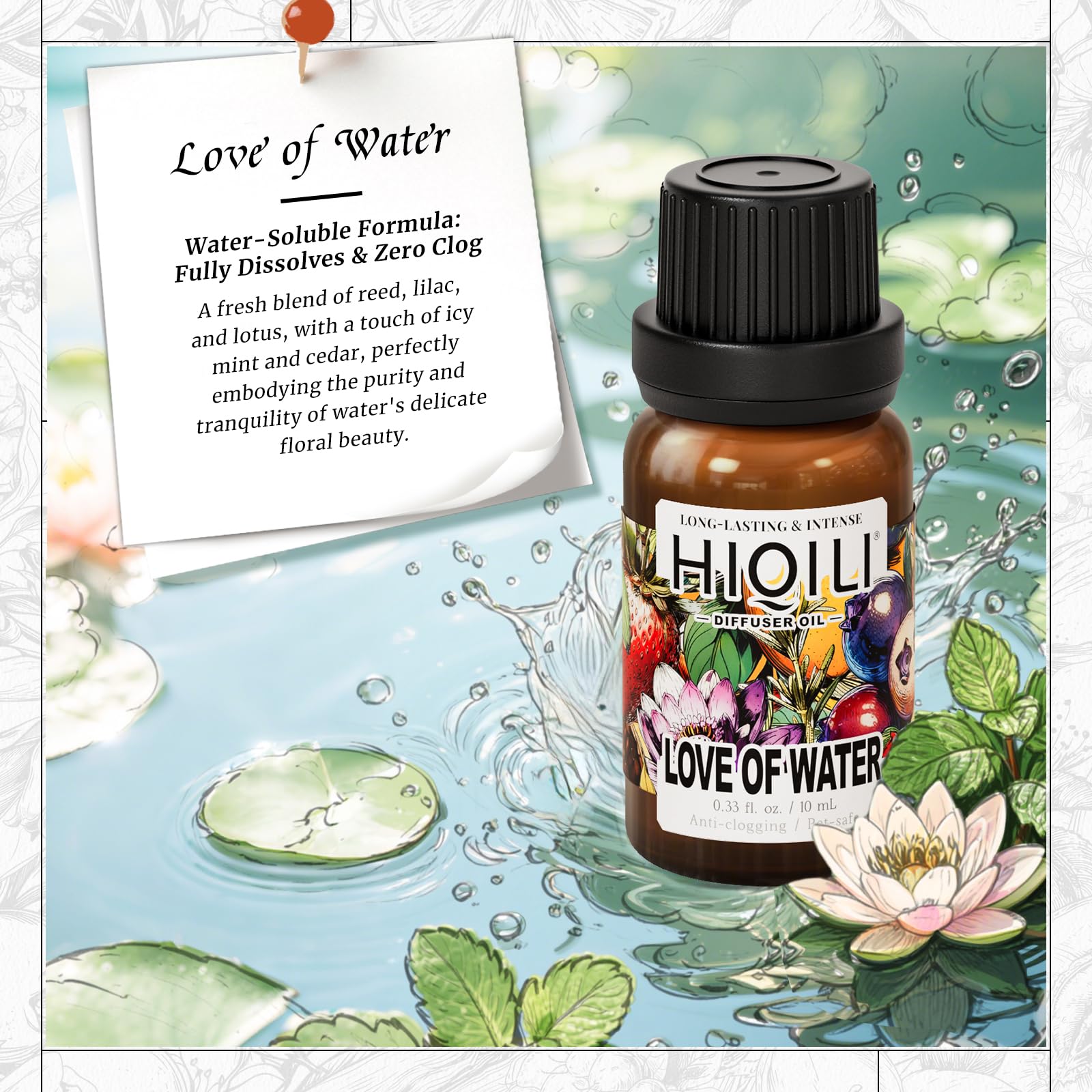 HIQILI Love of Water en acción: aroma se distribuye rápido por el ambiente
