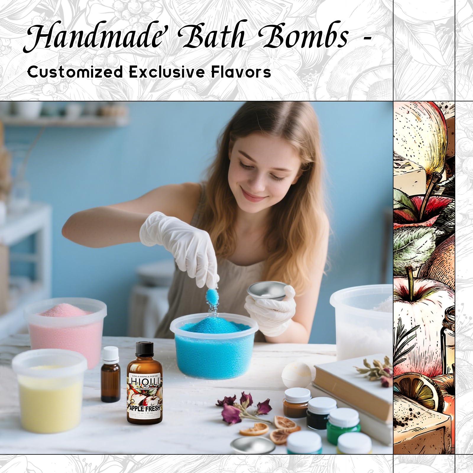 HIQILI fragancia de manzana para jabones, aroma suave y estable