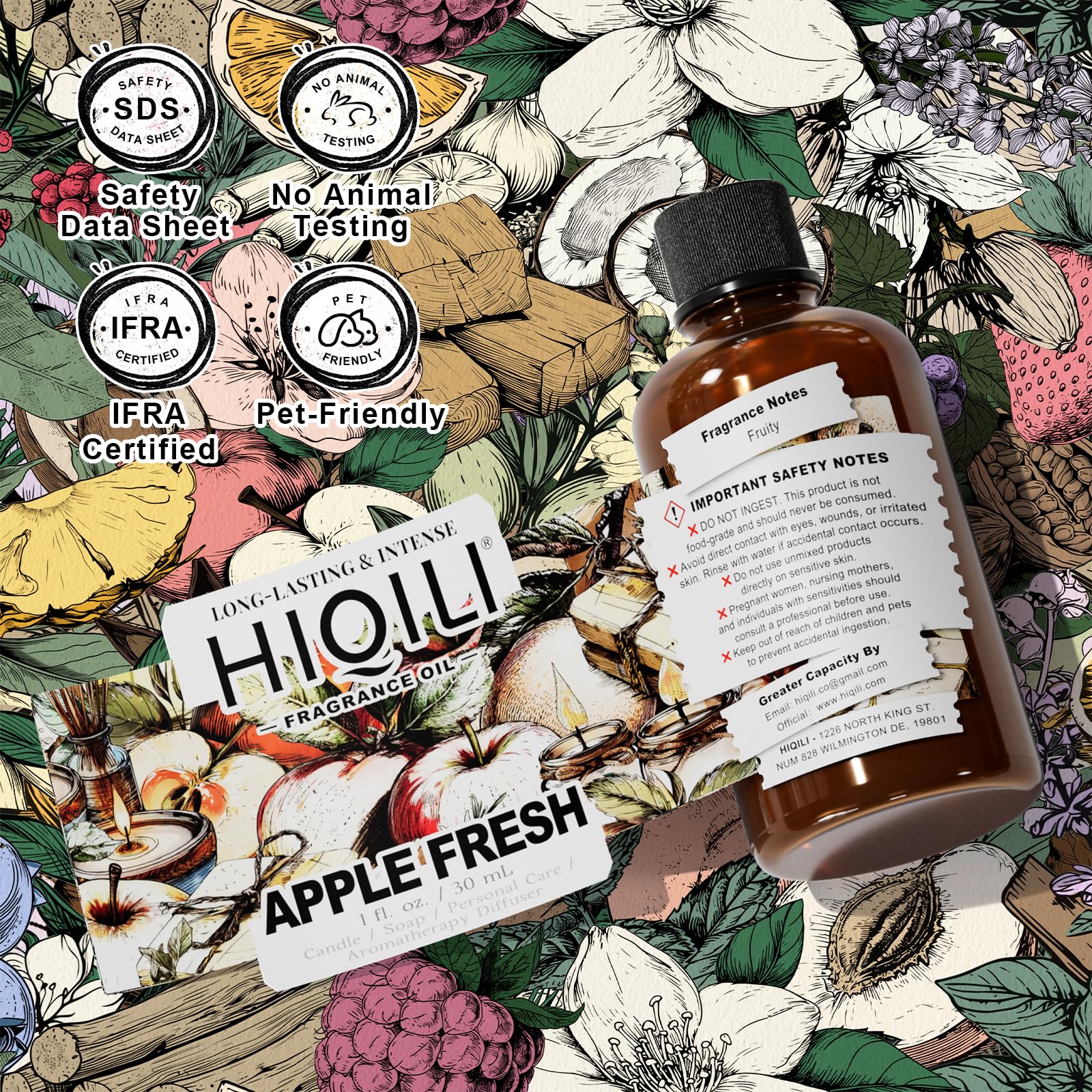 HIQILI fragancia de manzana para difusor del coche, aroma fresco en viajes