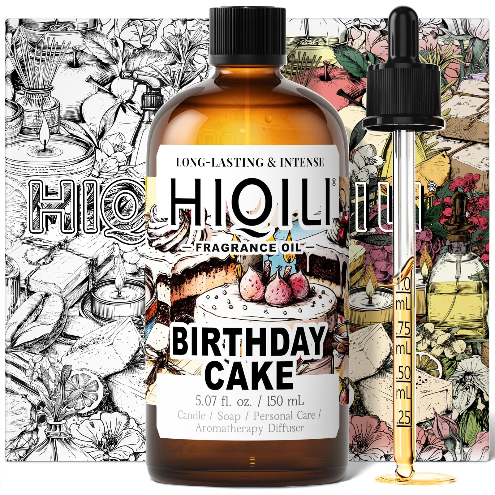 HIQILI aceite para difusor pastel de cumpleaños, aroma festivo y duradero.