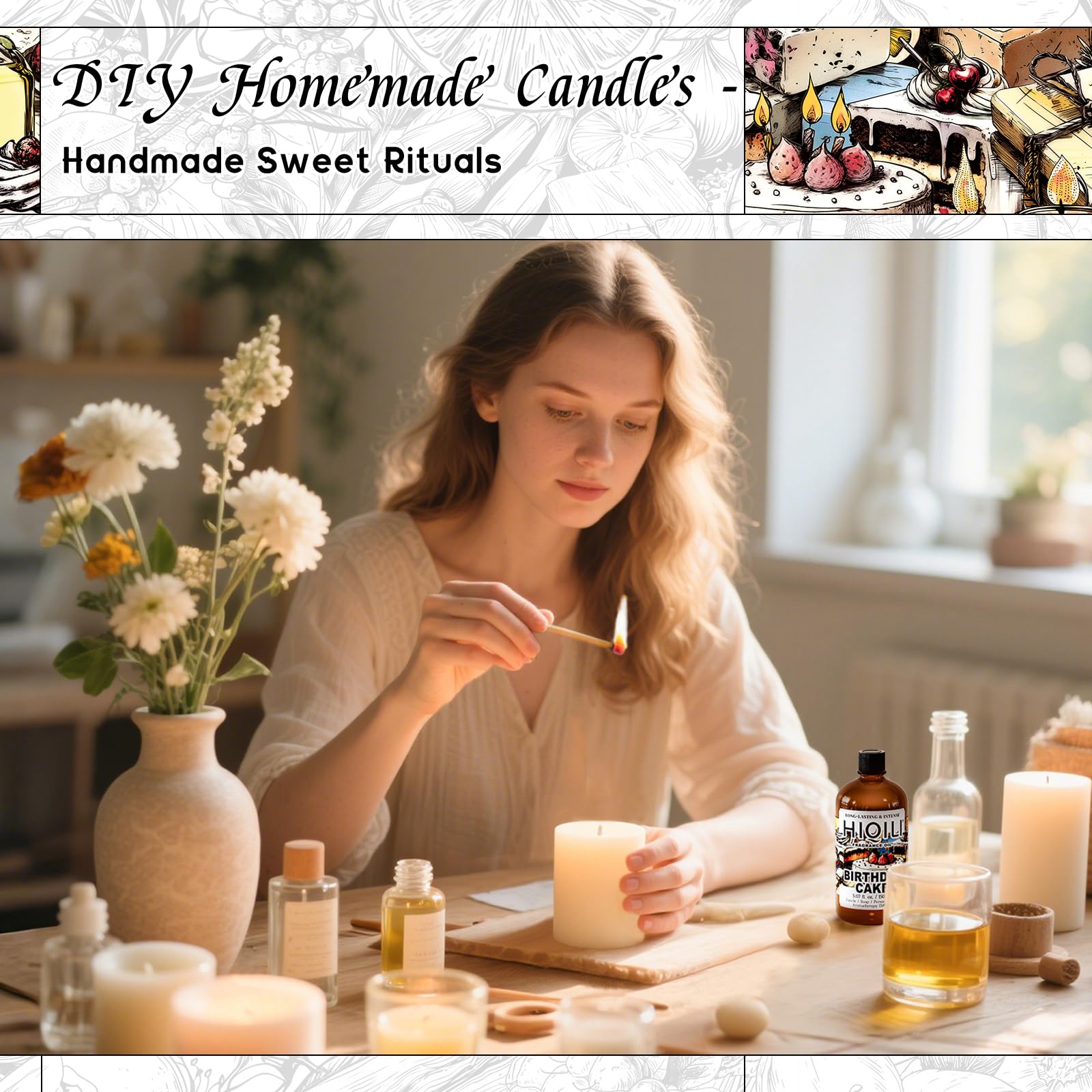 HIQILI aceite para lavandería, aroma pastel de cumpleaños en prendas.
