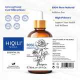 HIQILI Rose, empaque y certificado de calidad para pureza.