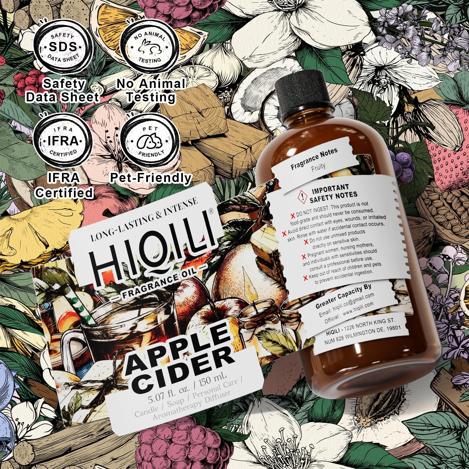 HIQILI Sidra de Manzana, difusor de coche para viajes con aroma fresco.