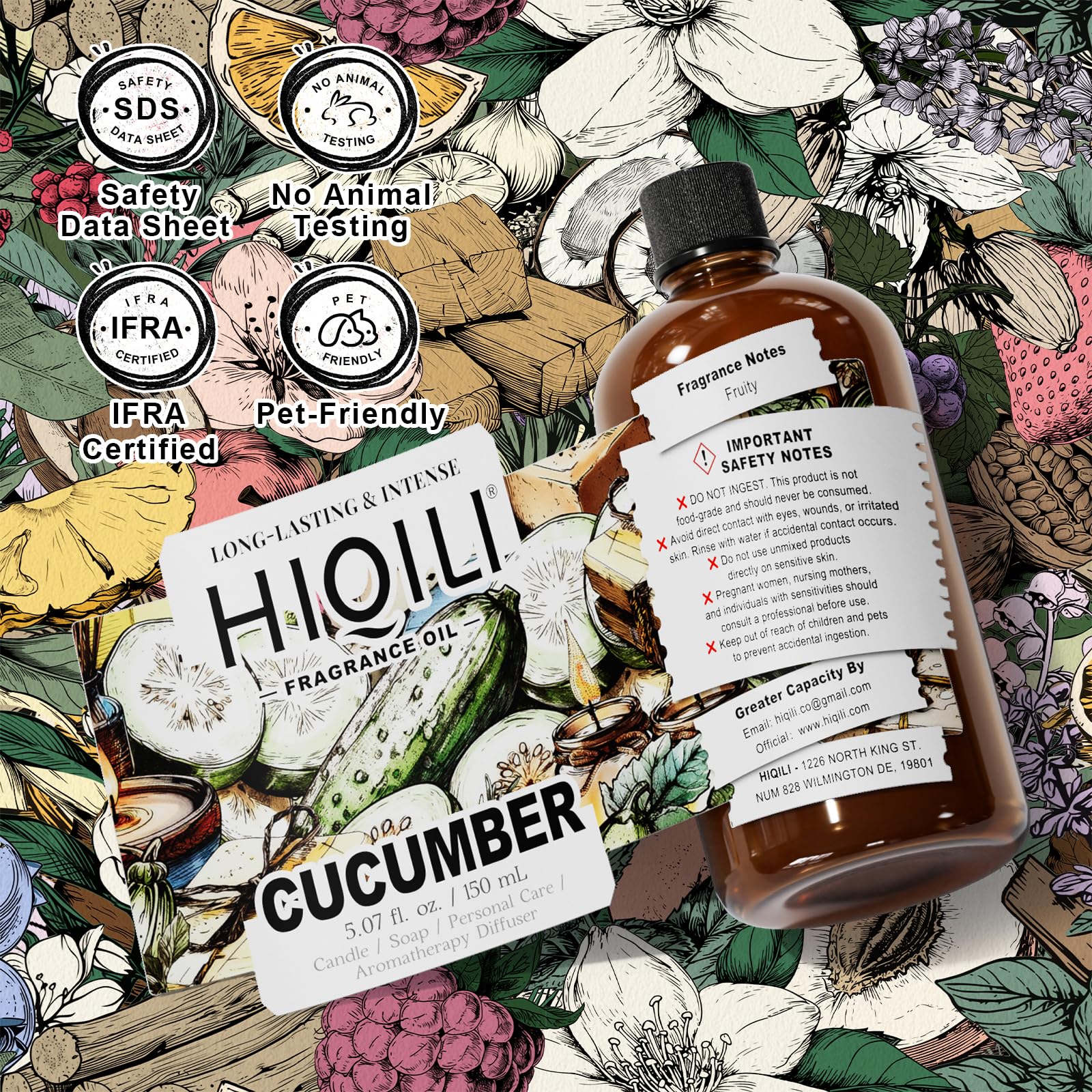 HIQILI vela artesanal fragancia pepino, aroma suave para velas