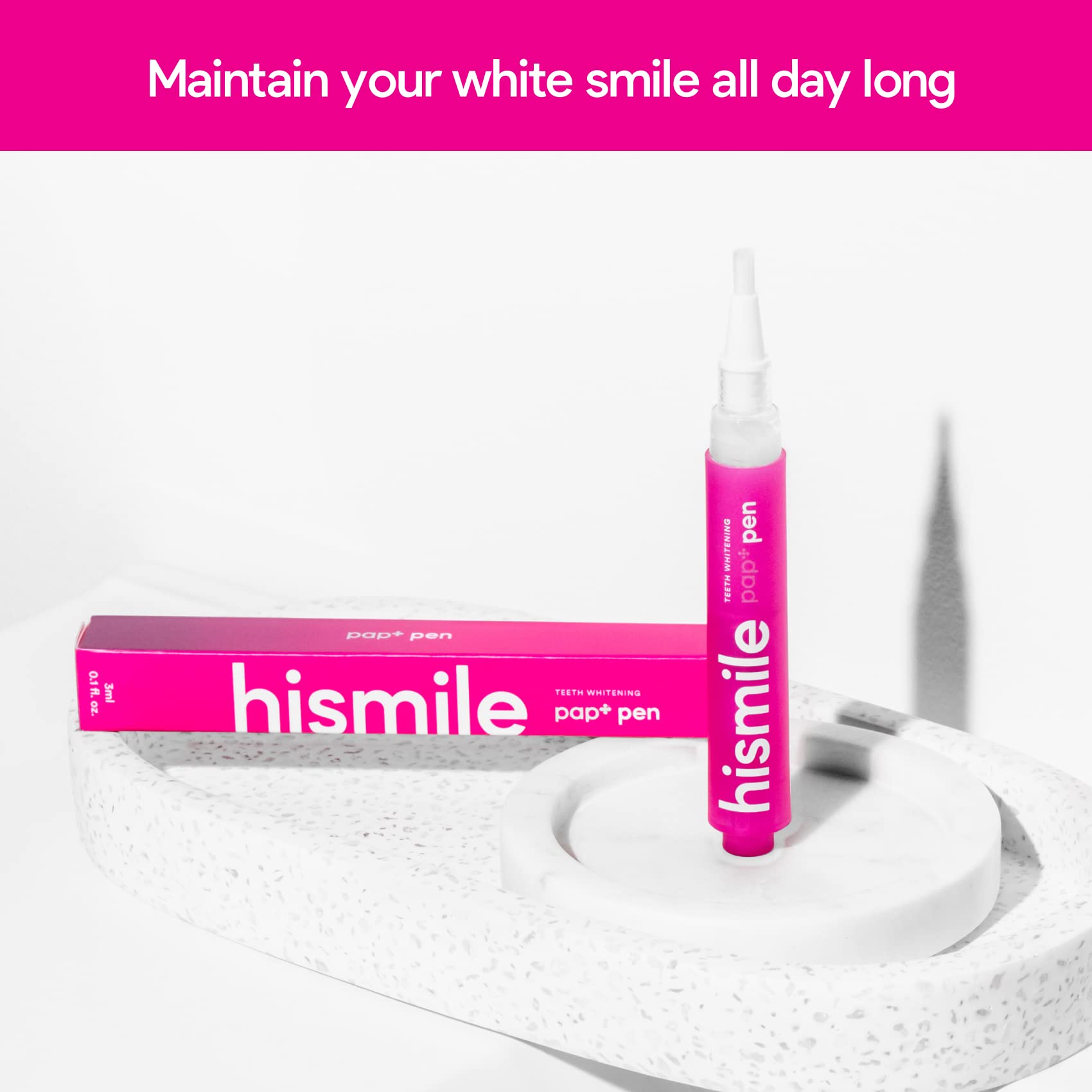 HISMILE Pap+ bolígrafo: textura cremosa que facilita cubrir dientes difíciles.