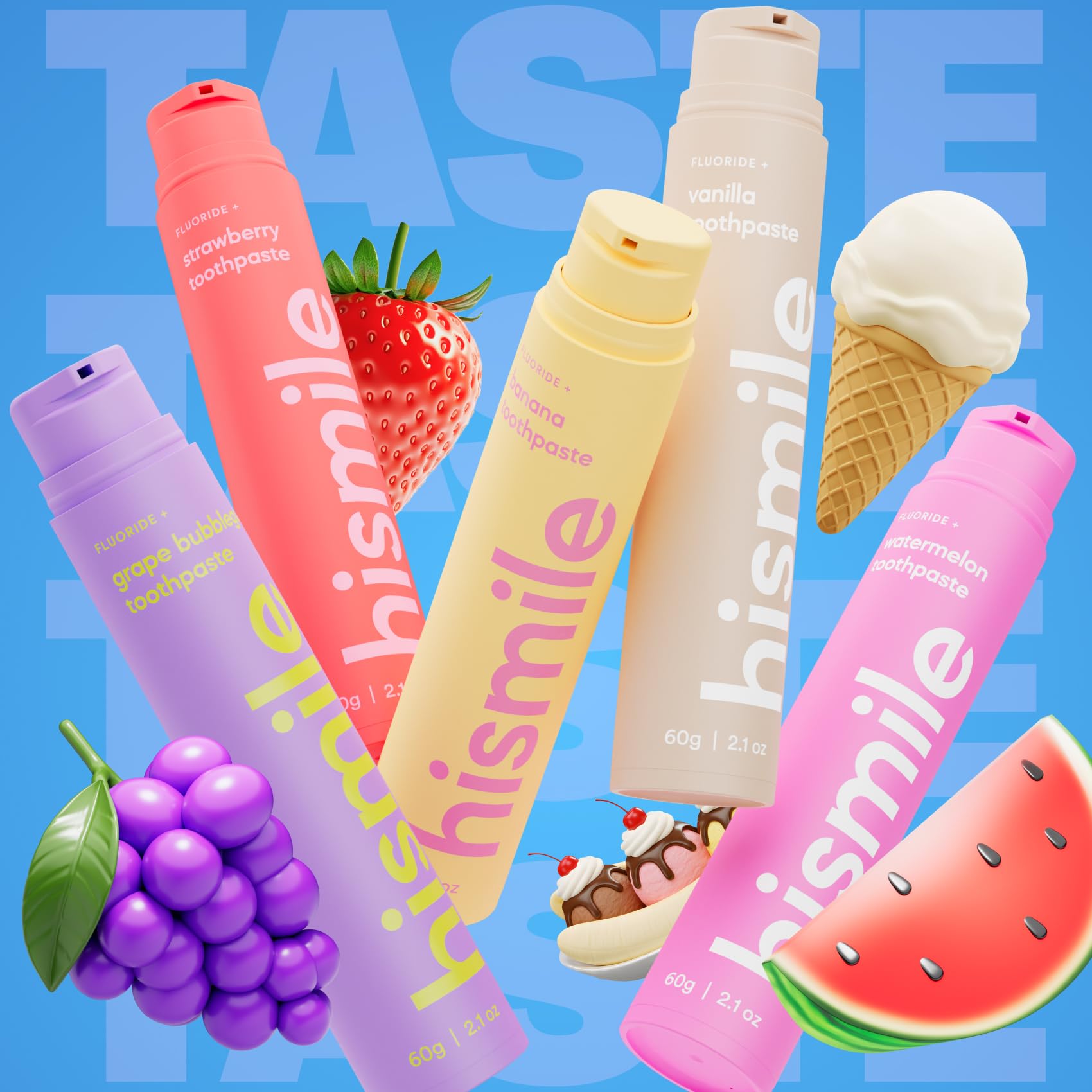 Envase de Hismile para exhibir en tienda y en casa.