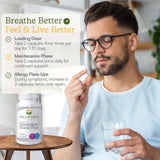 Cápsulas vegetales de Histamine Shield Plus para comodidad sin gluten.