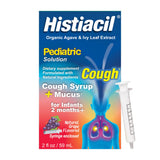 Histiacil, botella de jarabe para tos, fácil de administrar para niños.
