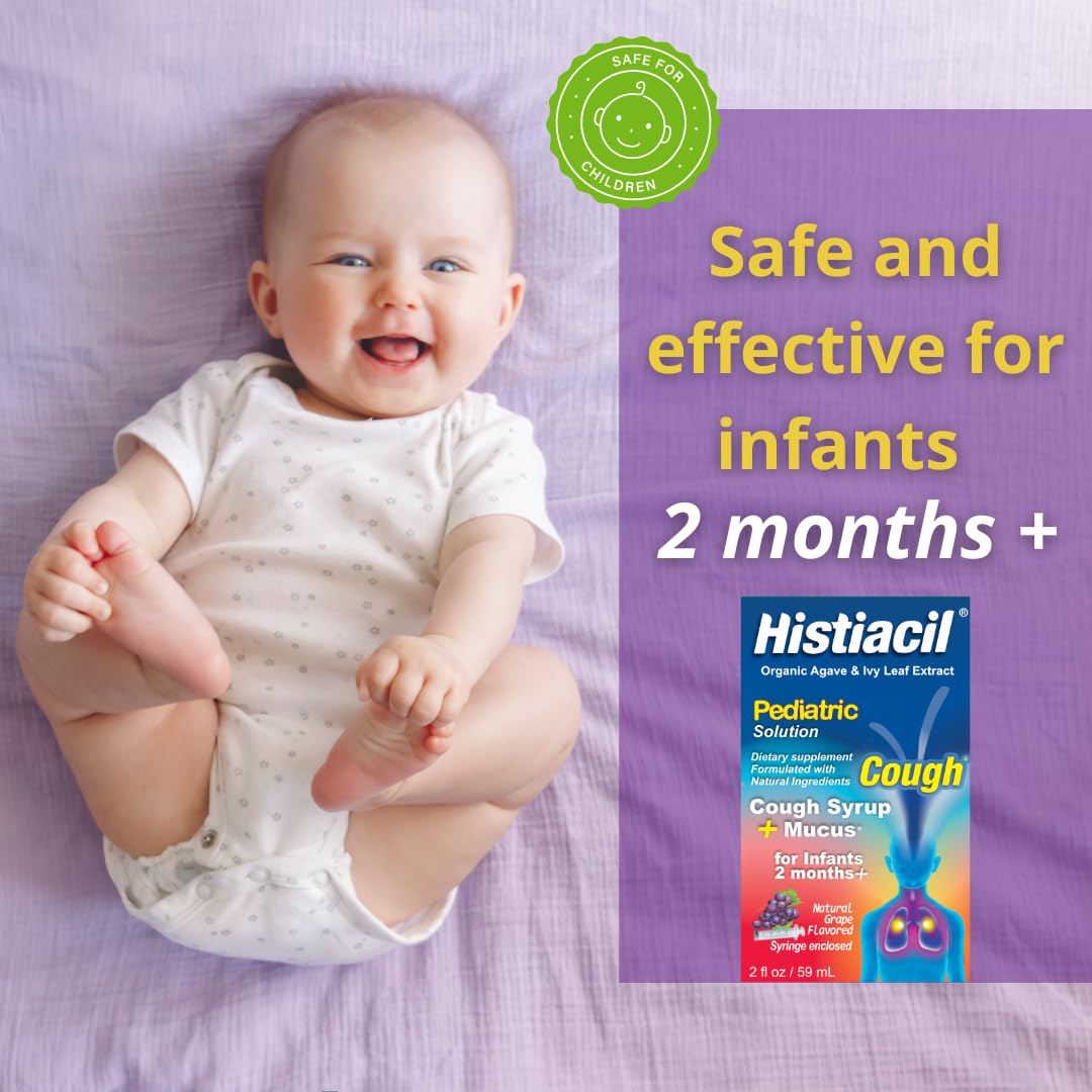 Histiacil jarabe con agave orgánico para tos infantil.