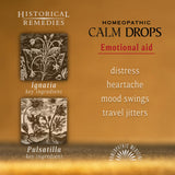 Aroma a vainilla de Calm Drops de Historical Remedies para relajación suave