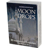 Historical Remedies Moon Drops, caja de 12 pastillas, uso para promover relajación nocturna.
